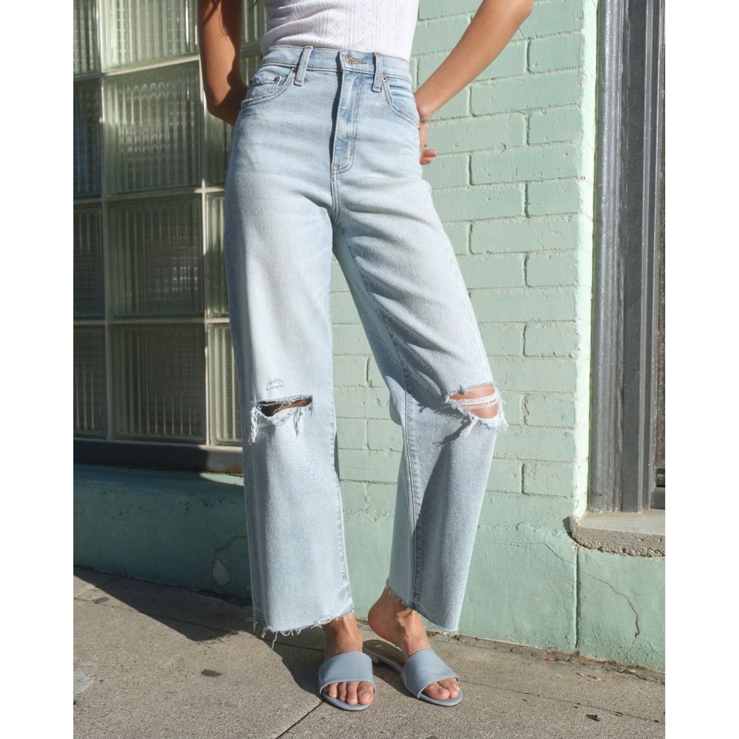 Daze Pleaser High Rise Wide Leg Ankle in Charisma