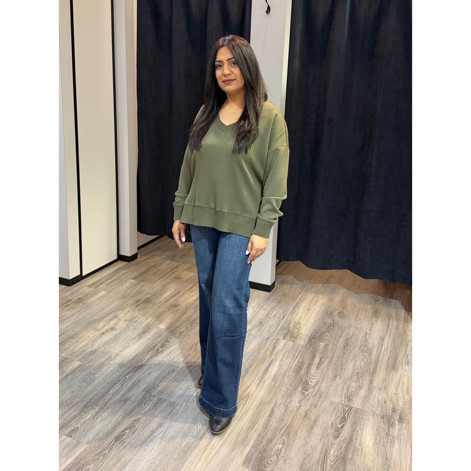 Vixie Soft Knit Vneck Sweater