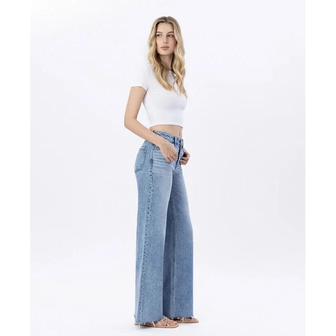 Flying Monkey Modernity Raw Hem High Rise Wide Leg