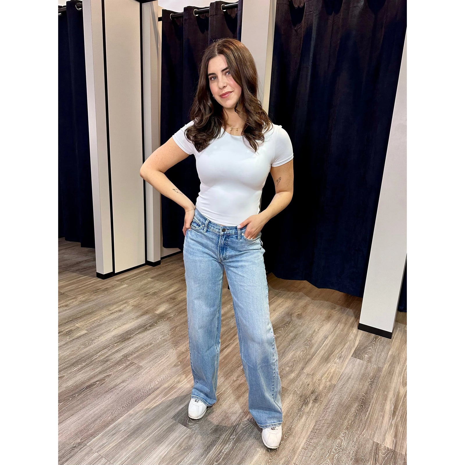 Silver V Front Wide Leg Pant