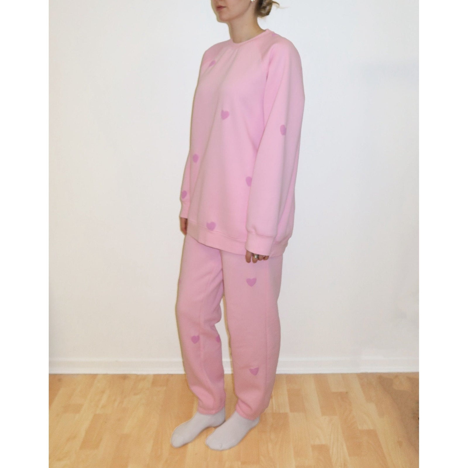 Brunette the Label Brunette the Label All Over Puff Heart Oversized Jogger