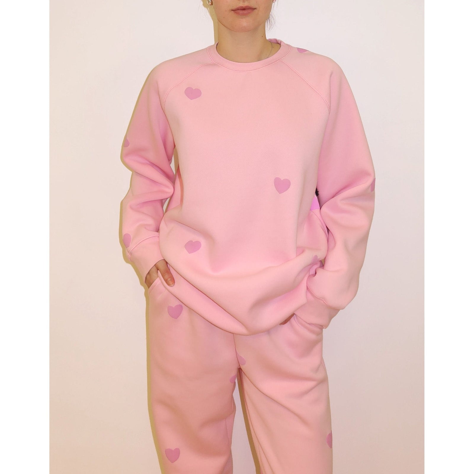 Brunette the Label Brunette the Label All Over Puff Heart Oversized Jogger