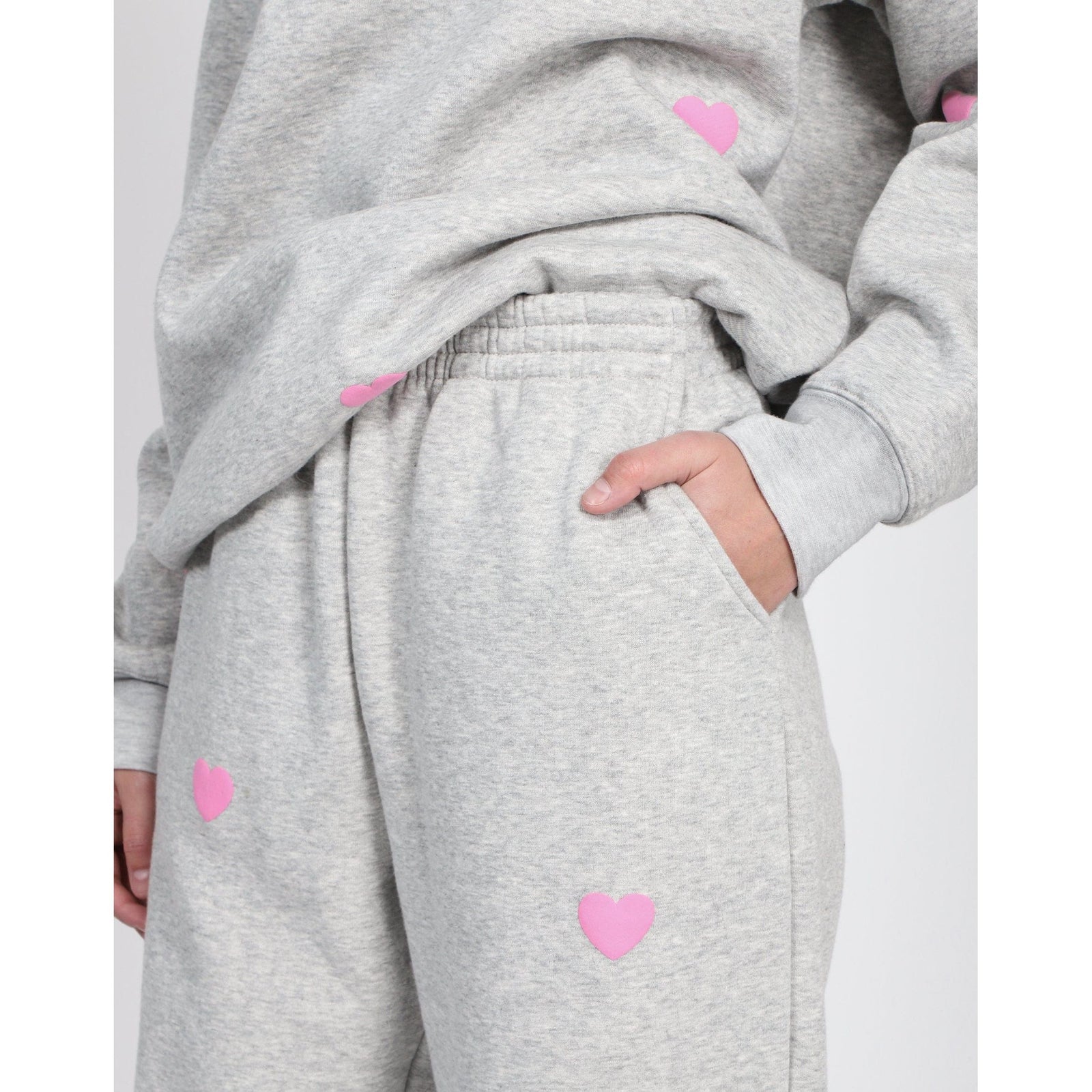 Brunette the Label Brunette the Label All Over Puff Heart Oversized Jogger