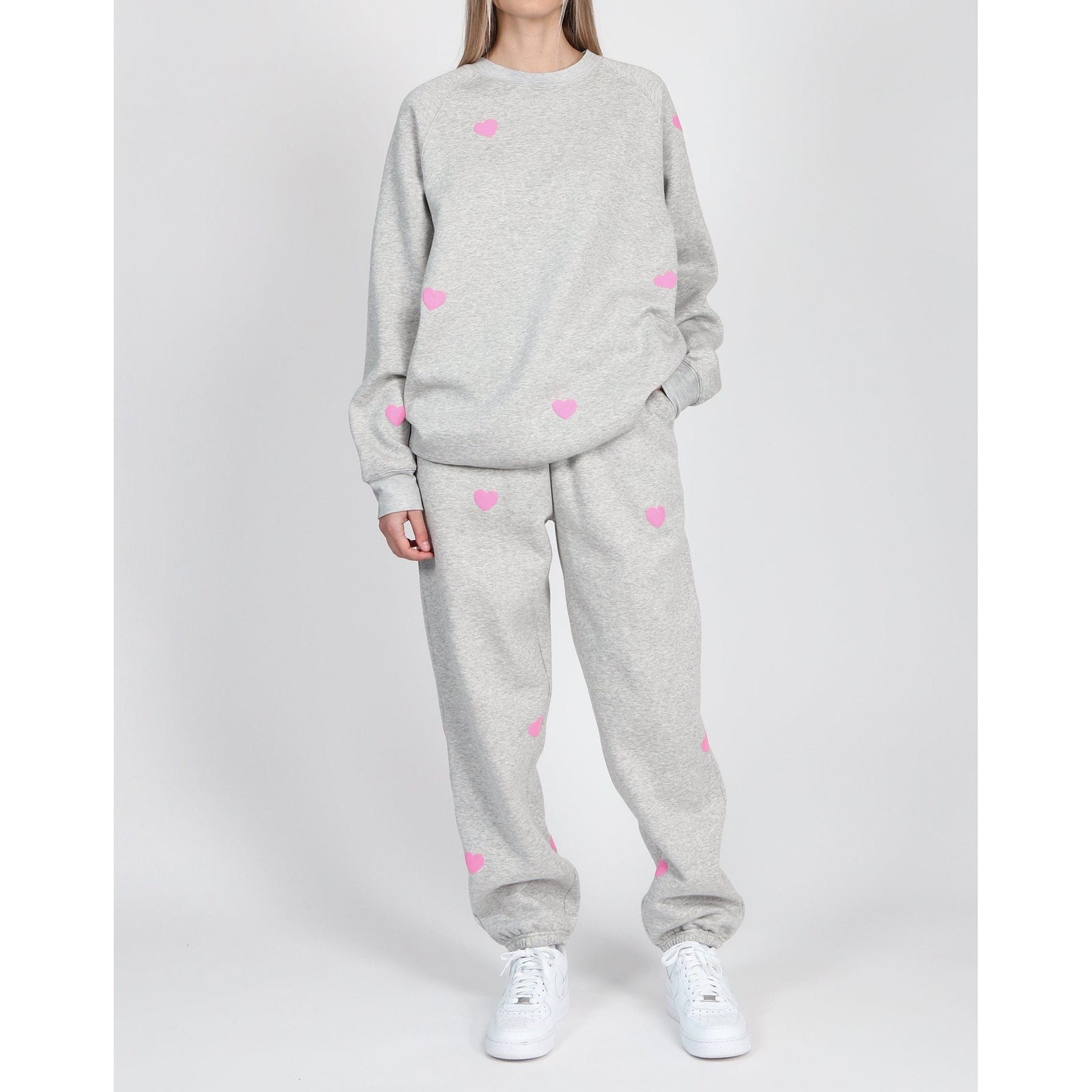 Brunette the Label Brunette the Label All Over Puff Heart Oversized Jogger