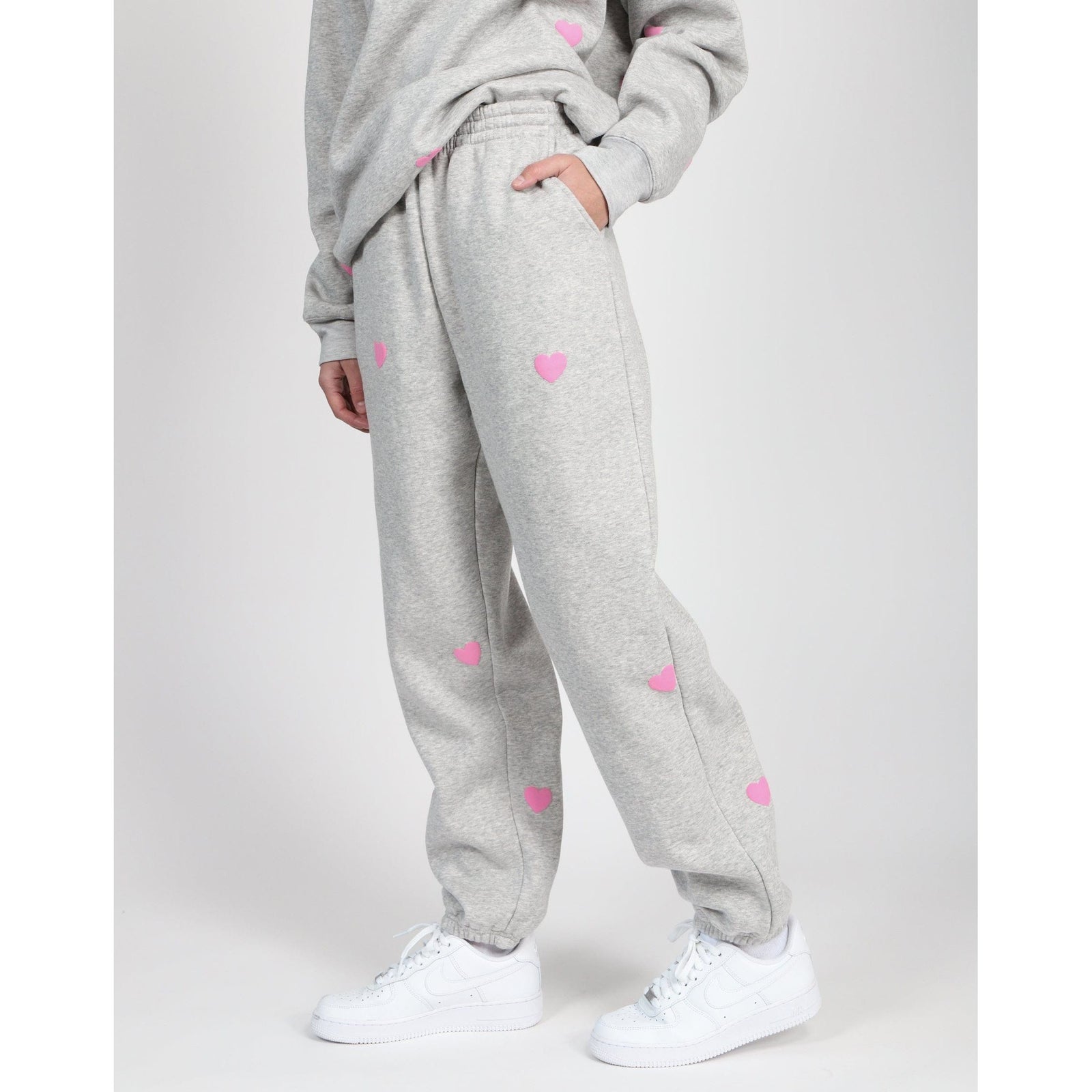 Brunette the Label Brunette the Label All Over Puff Heart Oversized Jogger