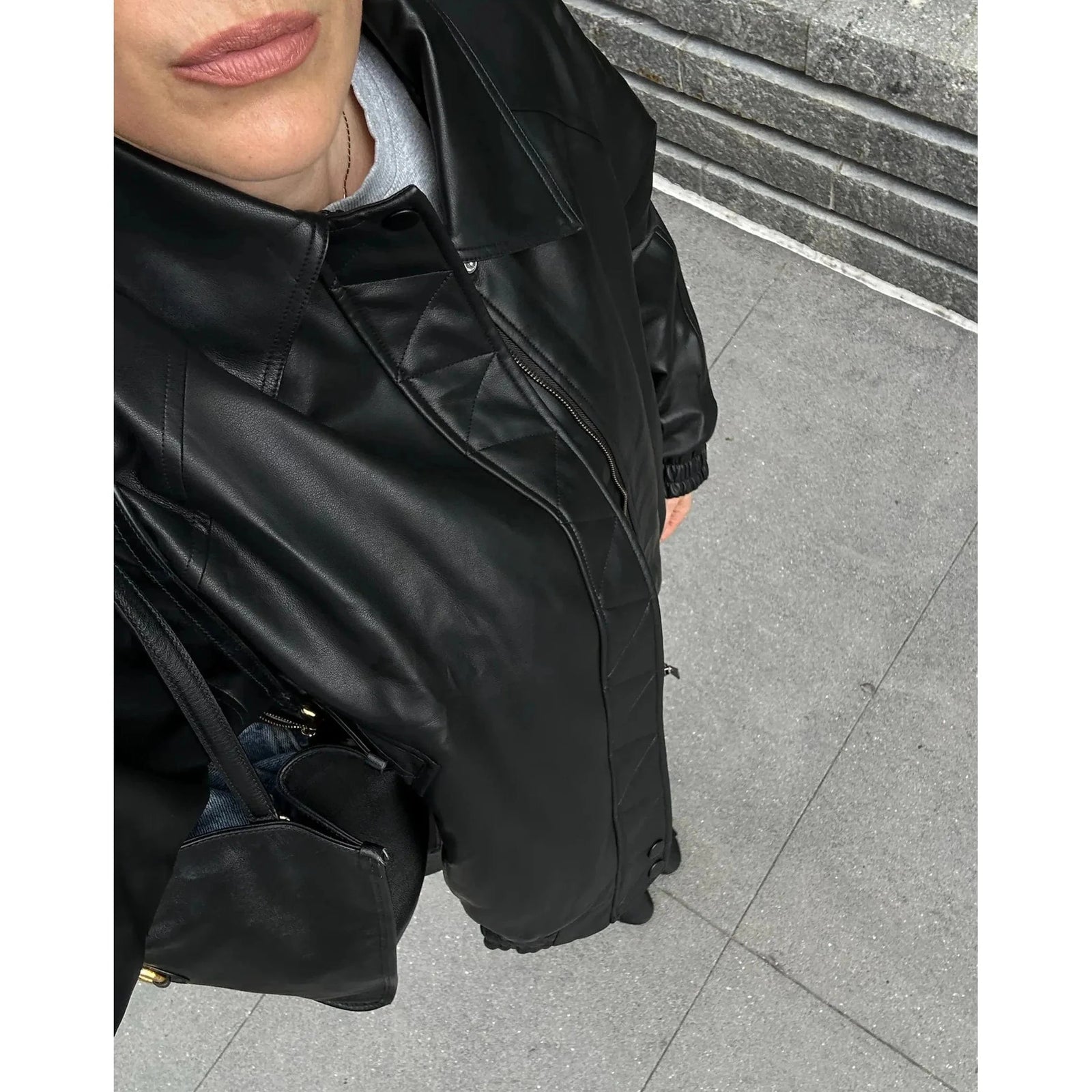 Brunette the Label Brunette the Label Christine Vegan Leather Bomber