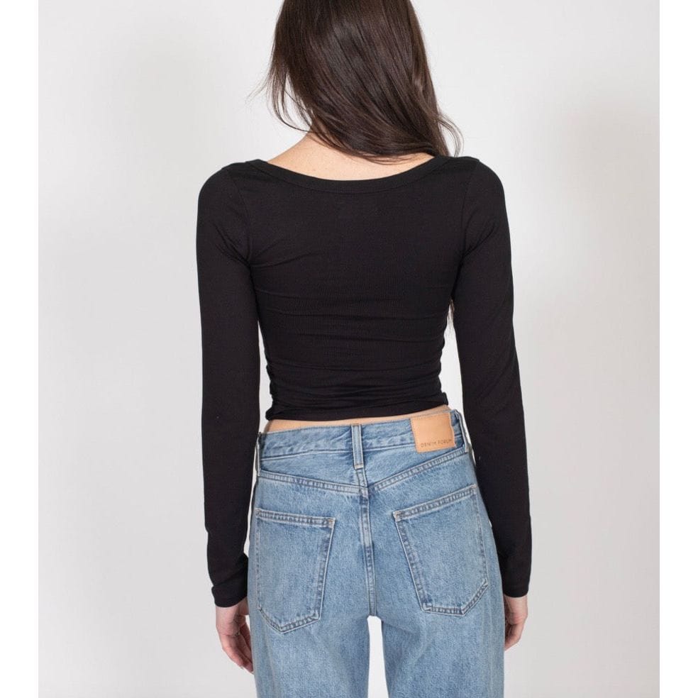 Brunette the Label Brunette the Label Long Sleeve Scoop Neck Top