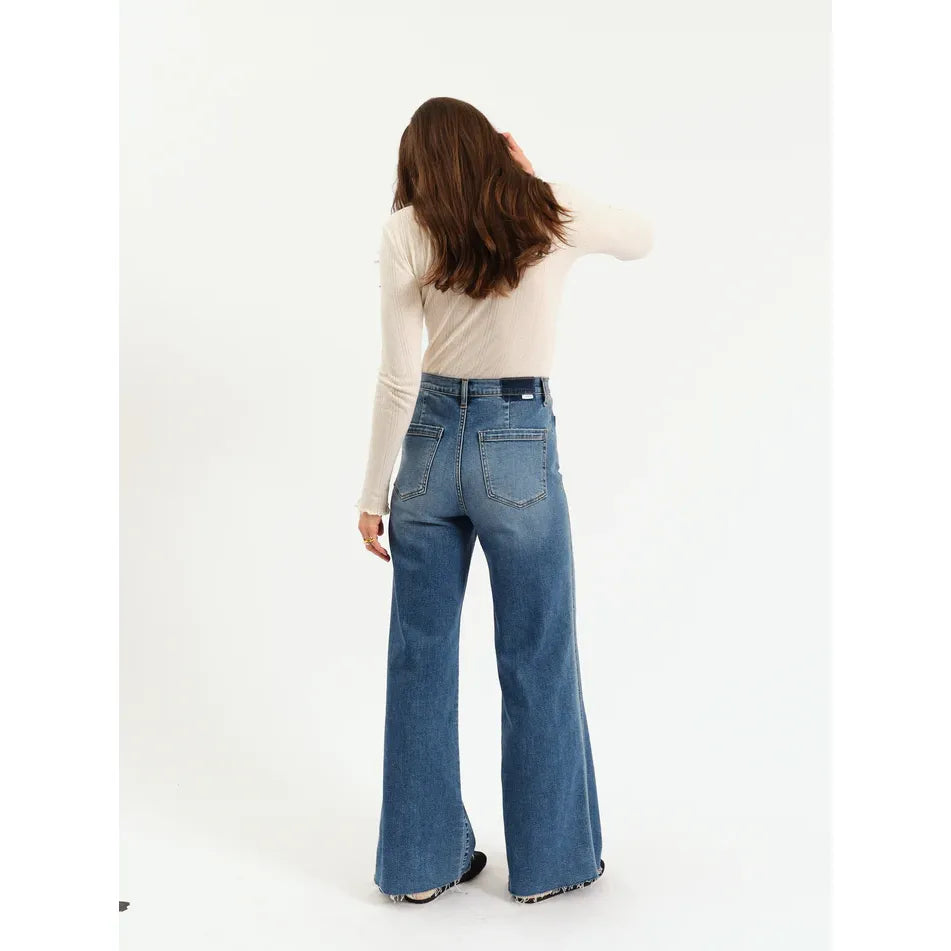 Daze Far Out High Rise Wide Leg in Vintage City