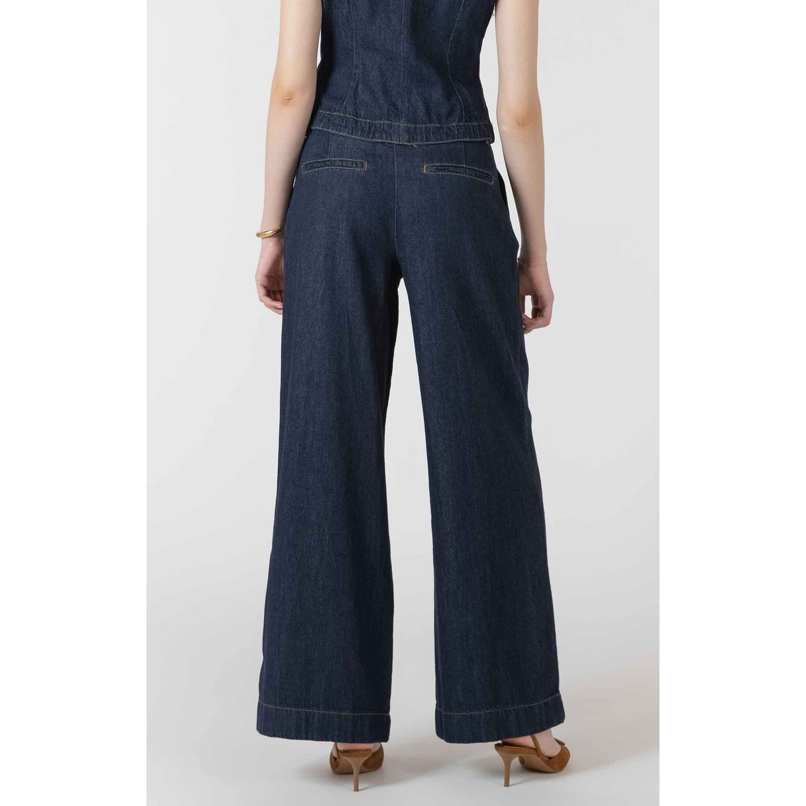 Dex Black Tape Denim Pants in dark denim with a relaxed wide-leg silhouette and signature tape detail.