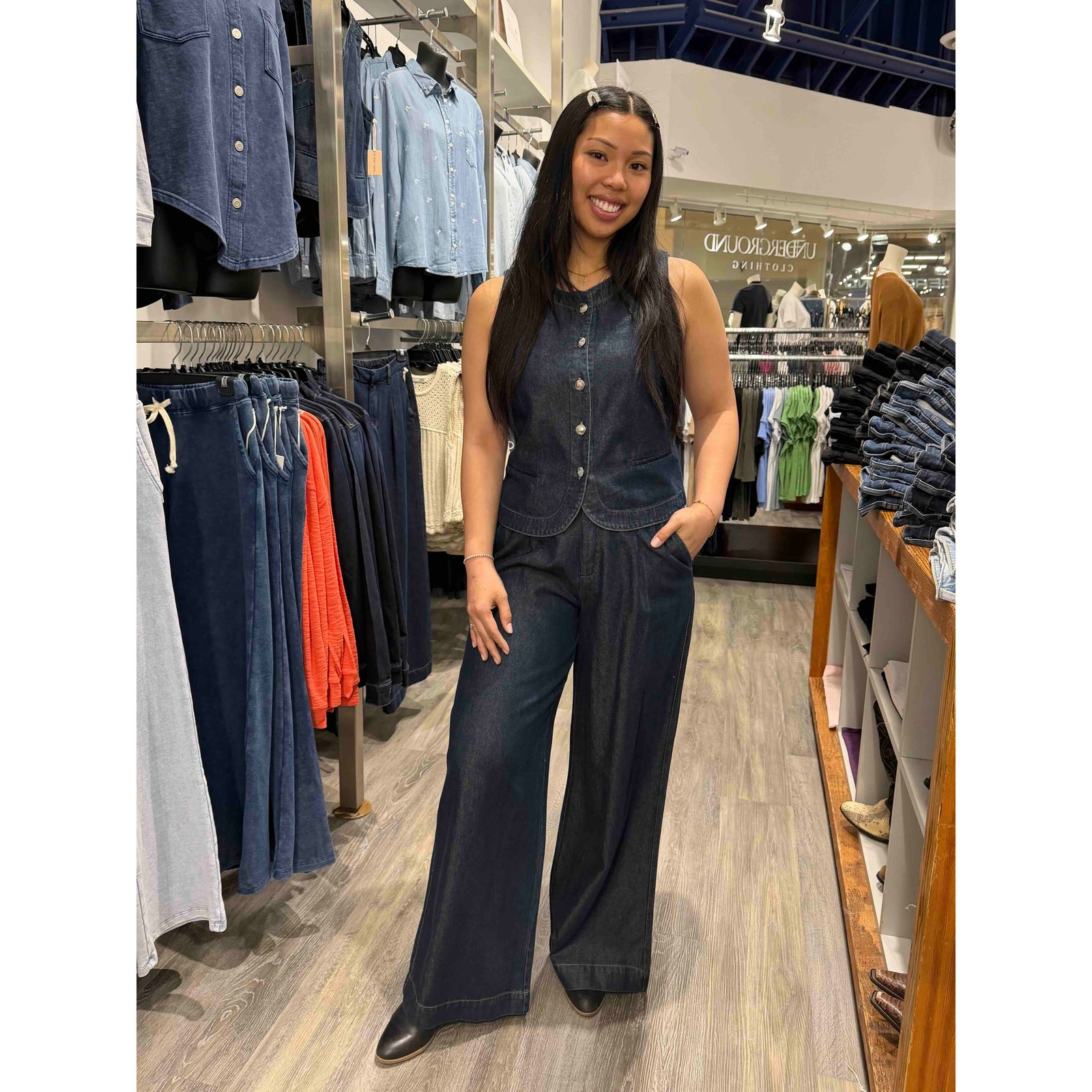 Dex Black Tape Denim Pants