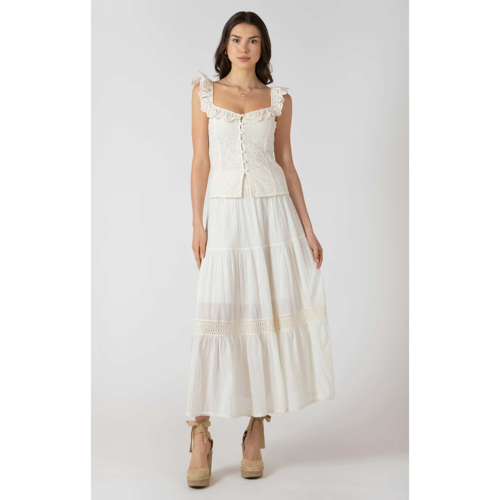 Dex Button Front Eyelet Tank