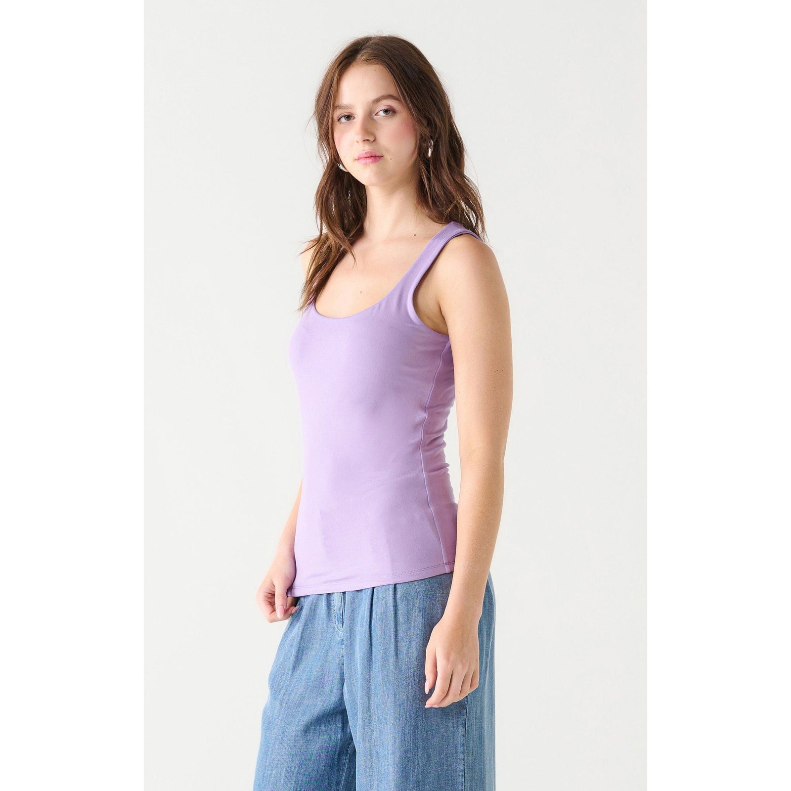 Dex Dex Black Tape Square Neck Tank