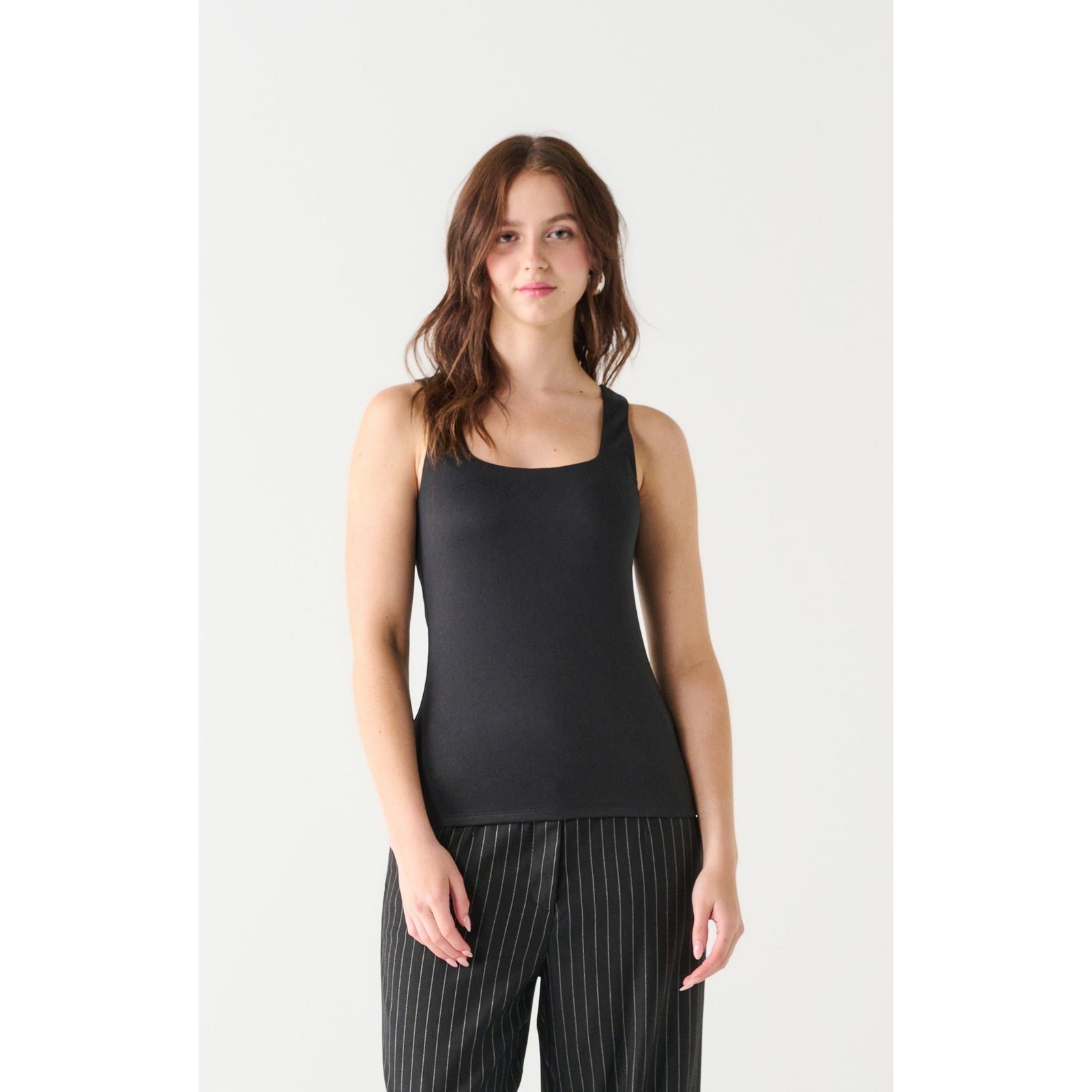 Dex Black / XS Dex Black Tape Square Neck Tank