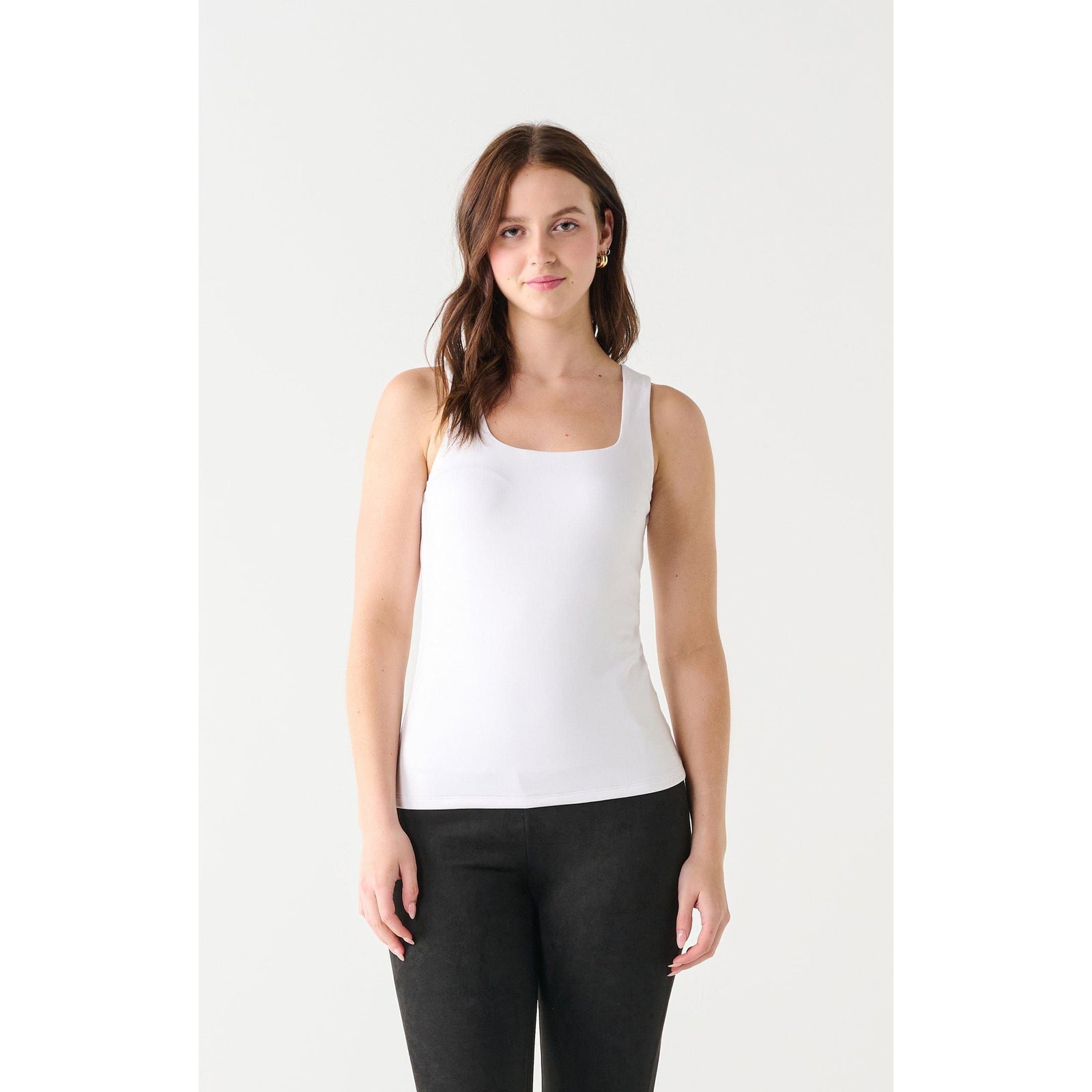 Dex White / XS Dex Black Tape Square Neck Tank
