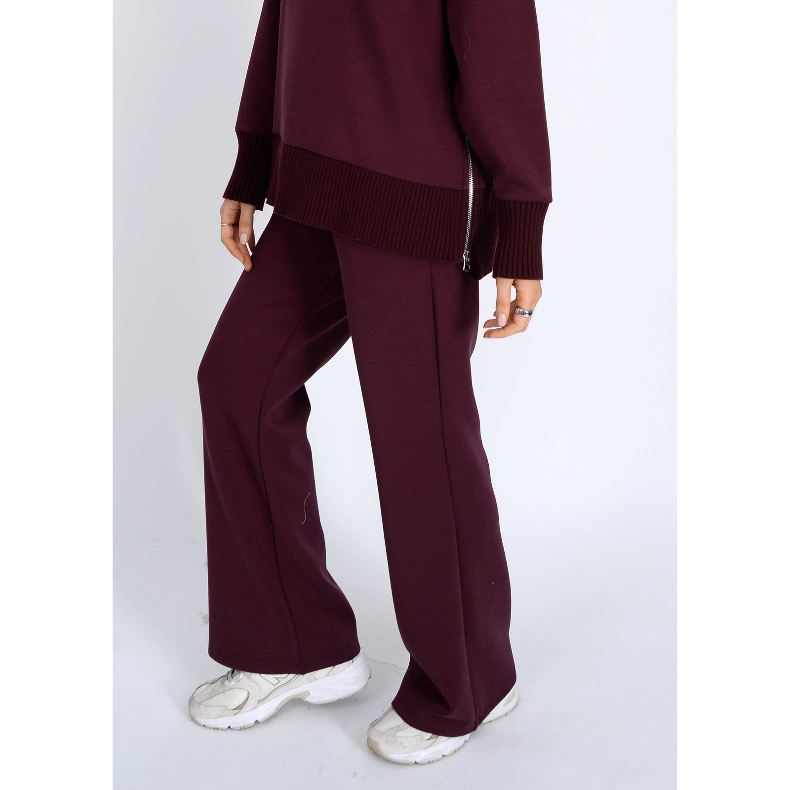 Prune Florine soft-knit pull-on flare pants with a close-fitting leg and flared hem