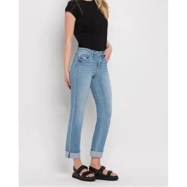 Flying Monkey Flying Monkey Mid Rise Slim Straight Cuffed Crop Janet