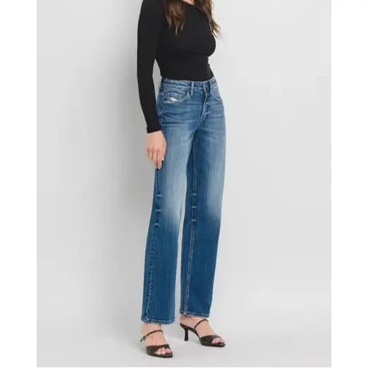 Flying Monkey Vervet Dreamland High Rise Slim Wide Leg Jean