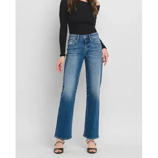 Flying Monkey Vervet Dreamland High Rise Slim Wide Leg Jean