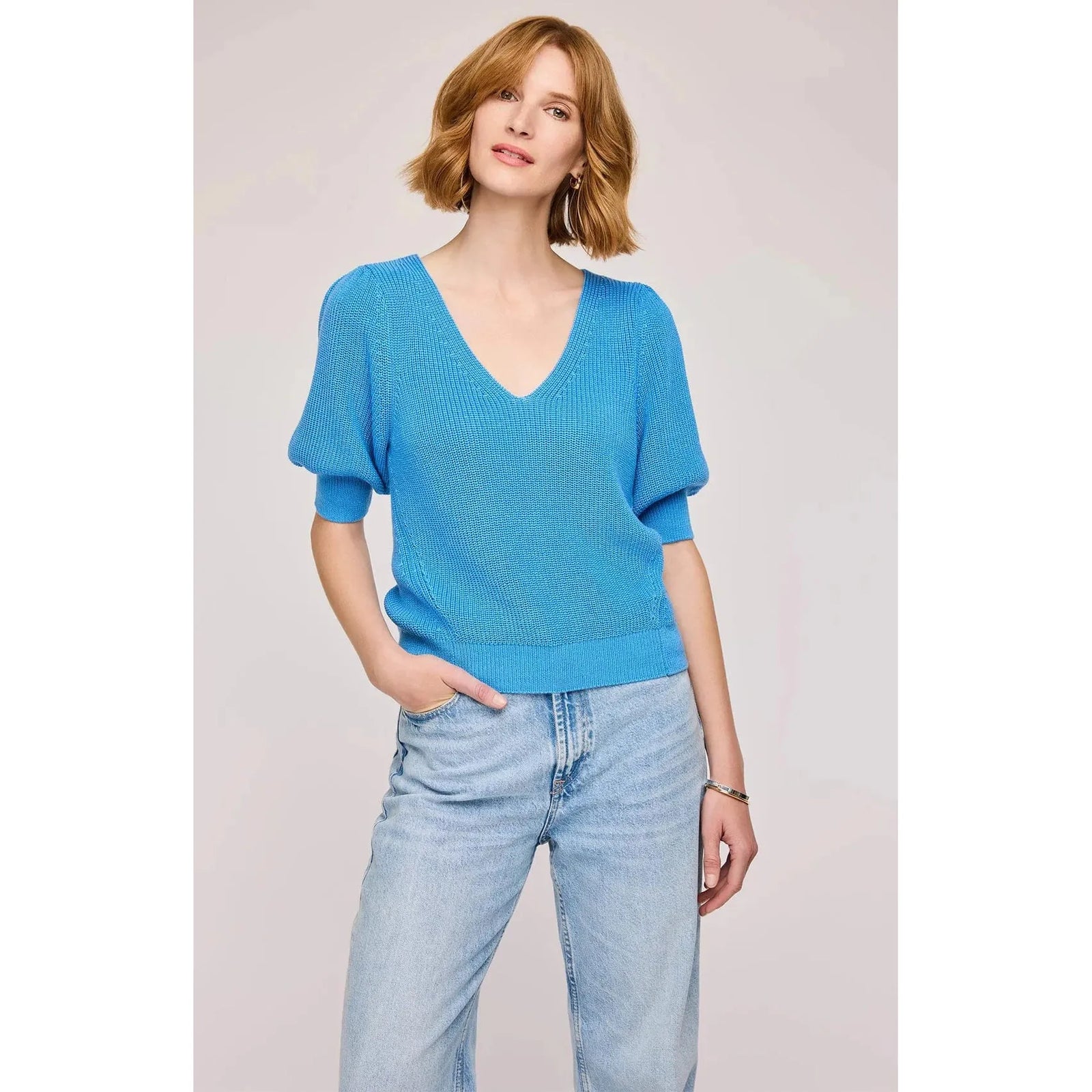 Gentle Fawn Capri Blue / XXS Gentle Fawn Phoebe V-Neck Sweater