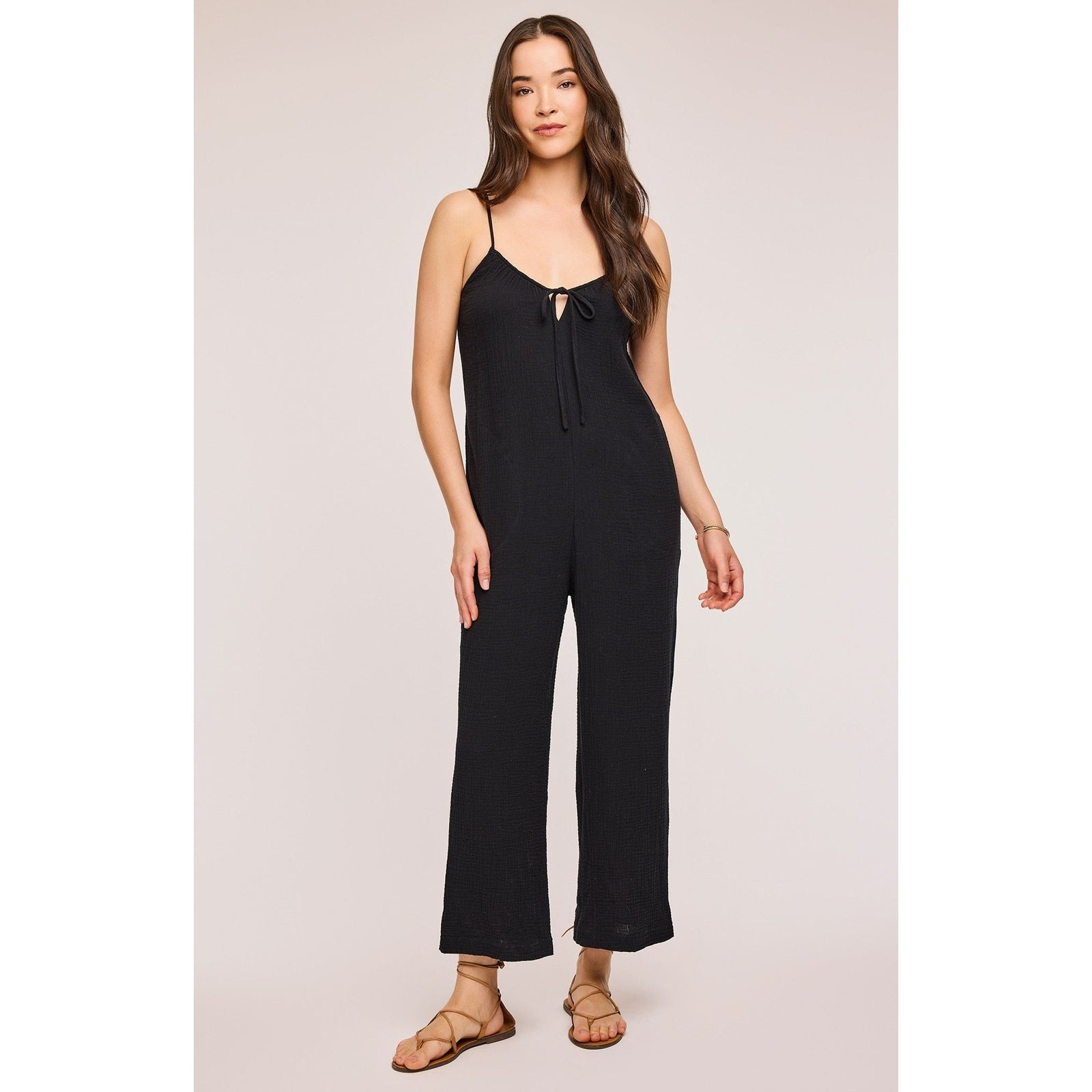 Elevate your style with the Gentle Fawn Matilda Jumpsuit, featuring adjustable straps and a chic wide leg design.