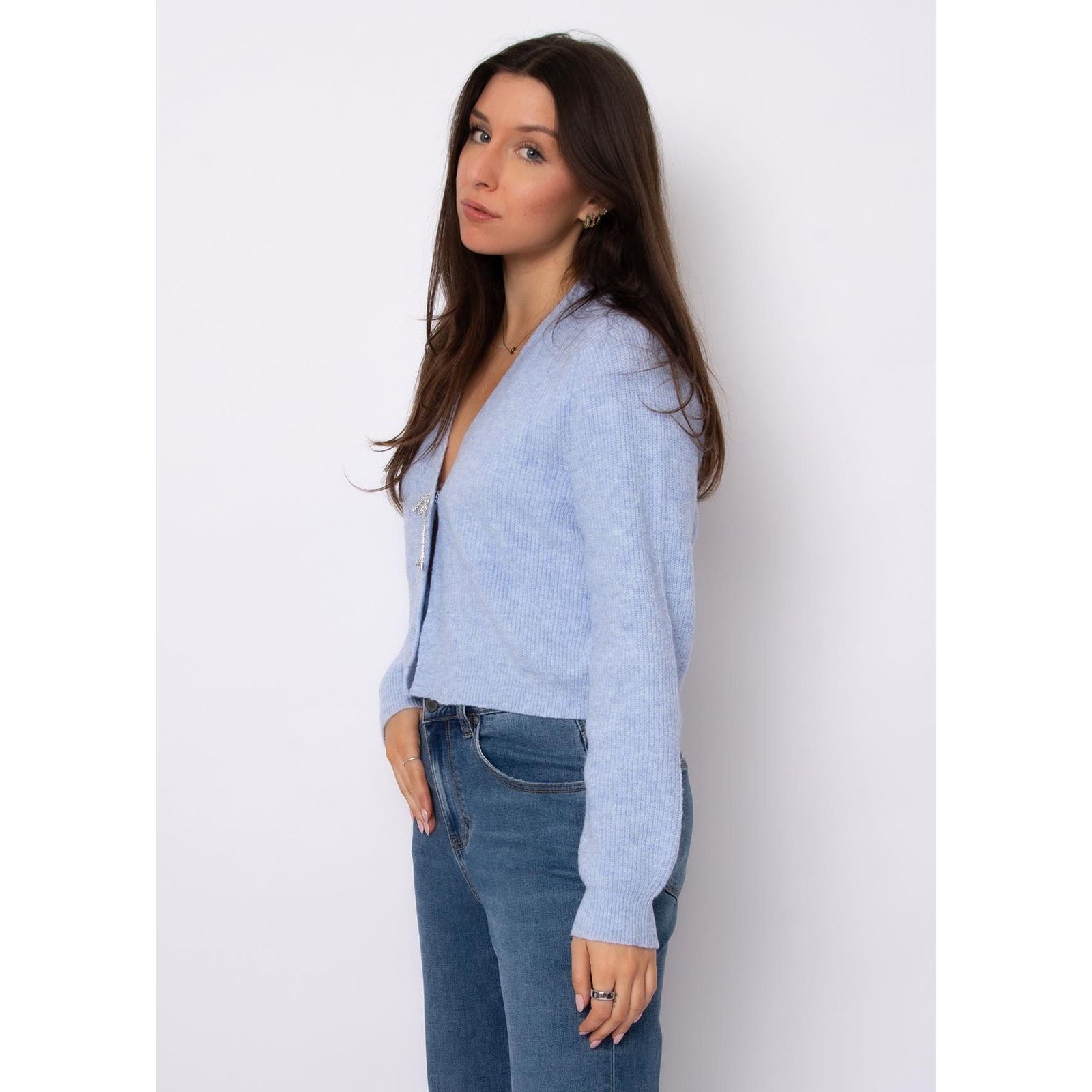 Ghaida V-Neck Crop Cardigan