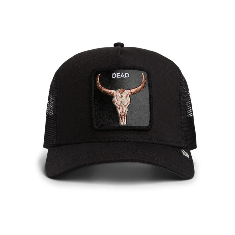 Goorin Suede Skull Black Trucker Hat
