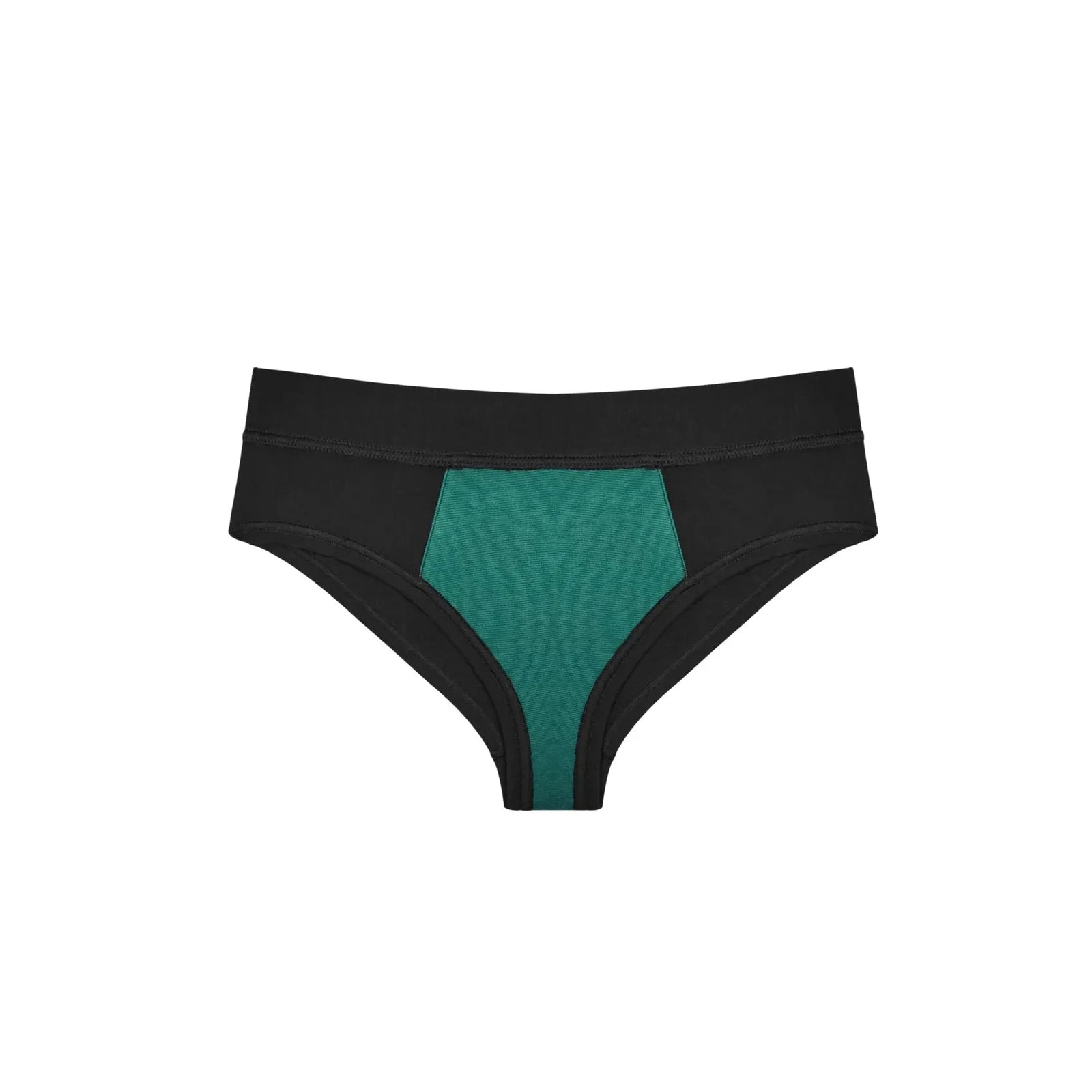 HuHa Cheeky Mineral Undies: black with green center panel, body-contouring stay-put underwear.