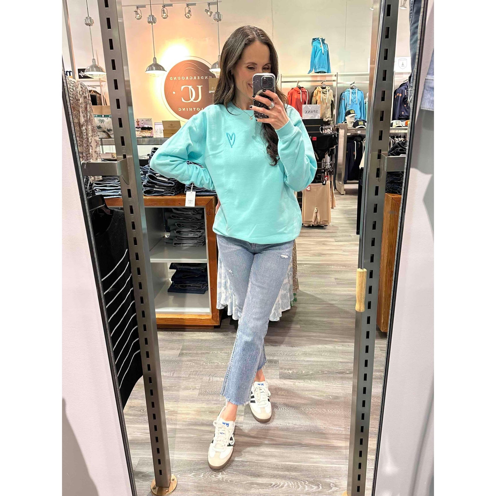 Keep Going Embroidered Crew