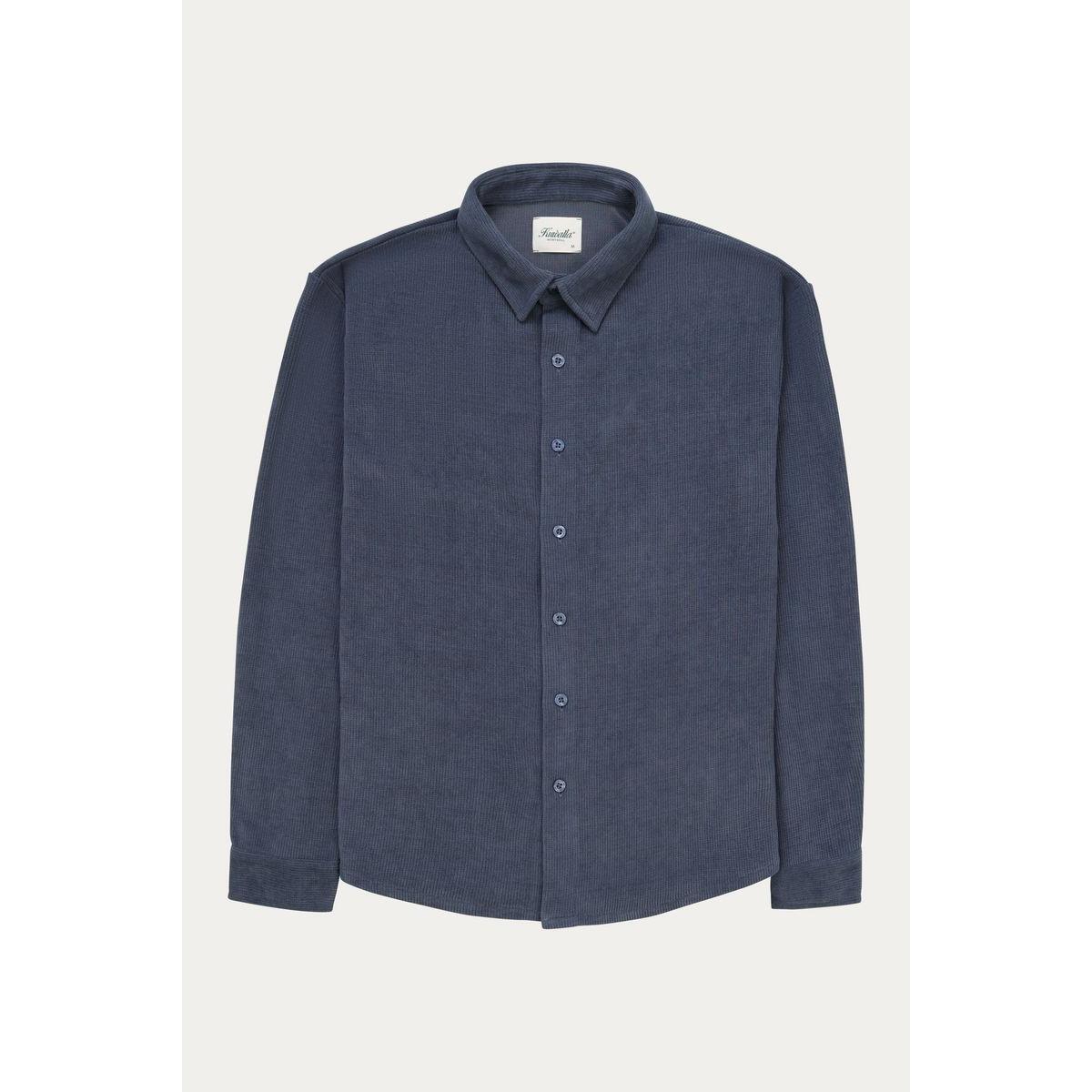 Kuwalla Chenille Long Sleeve Shirt — dark blue chenille, cozy fall warmth from Kuwalla.