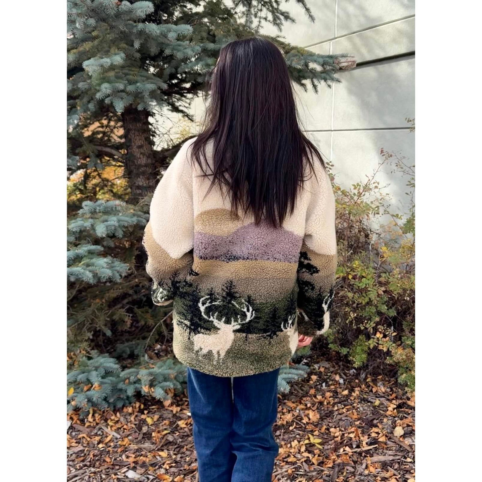 Kuwalla Printed Sherpa Jacket Elk Wild Life