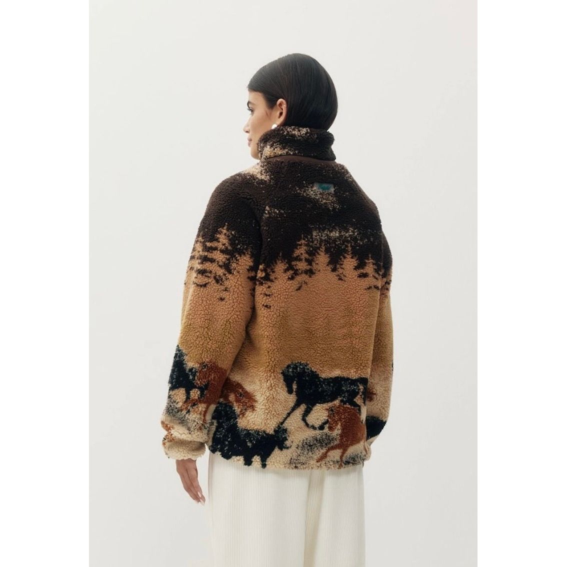 Kuwalla Printed Sherpa Fleece Jacket Desert Stallion