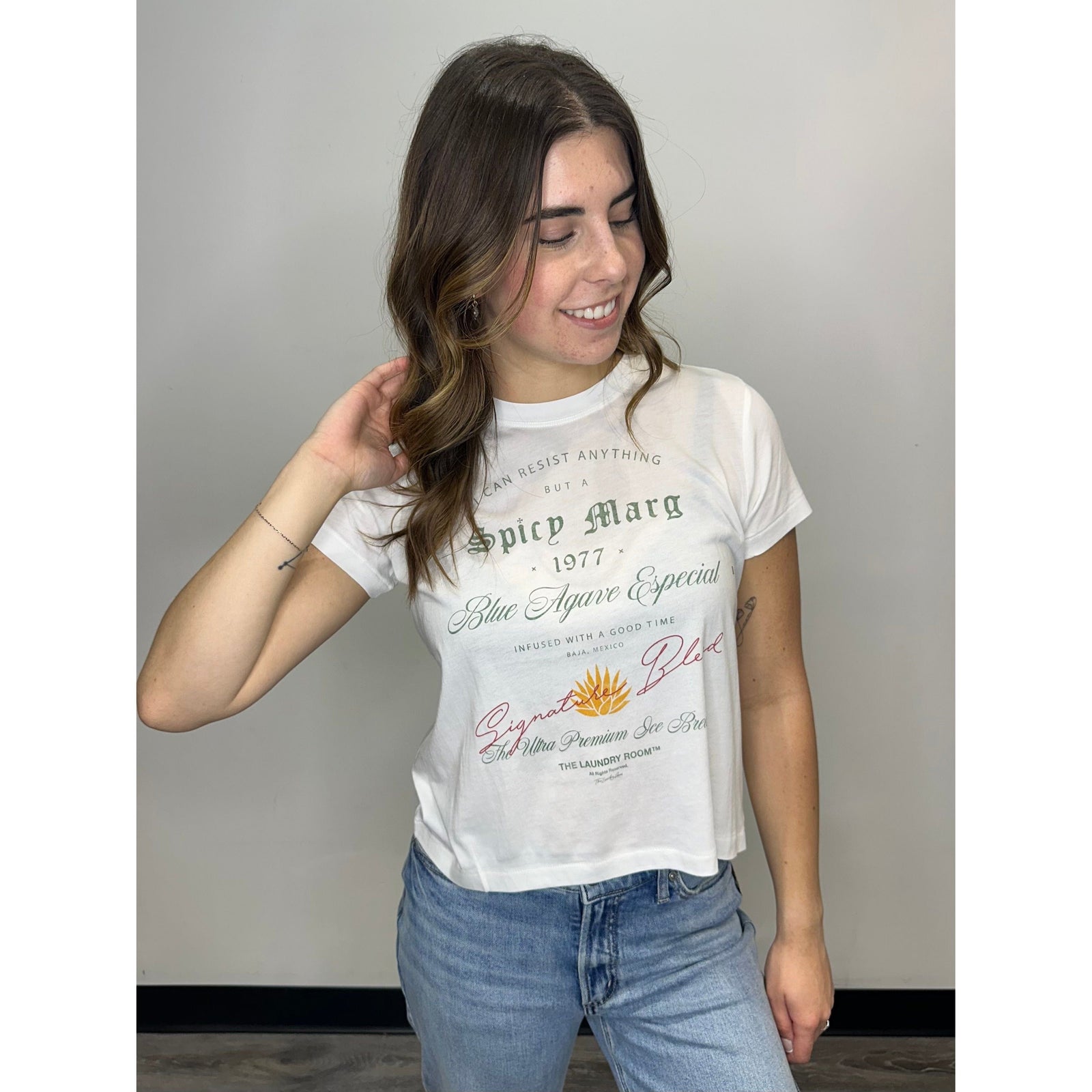 Laundry Room White / XS Laundry Room Can't Resist a Spicy Marg - Perfect Tee