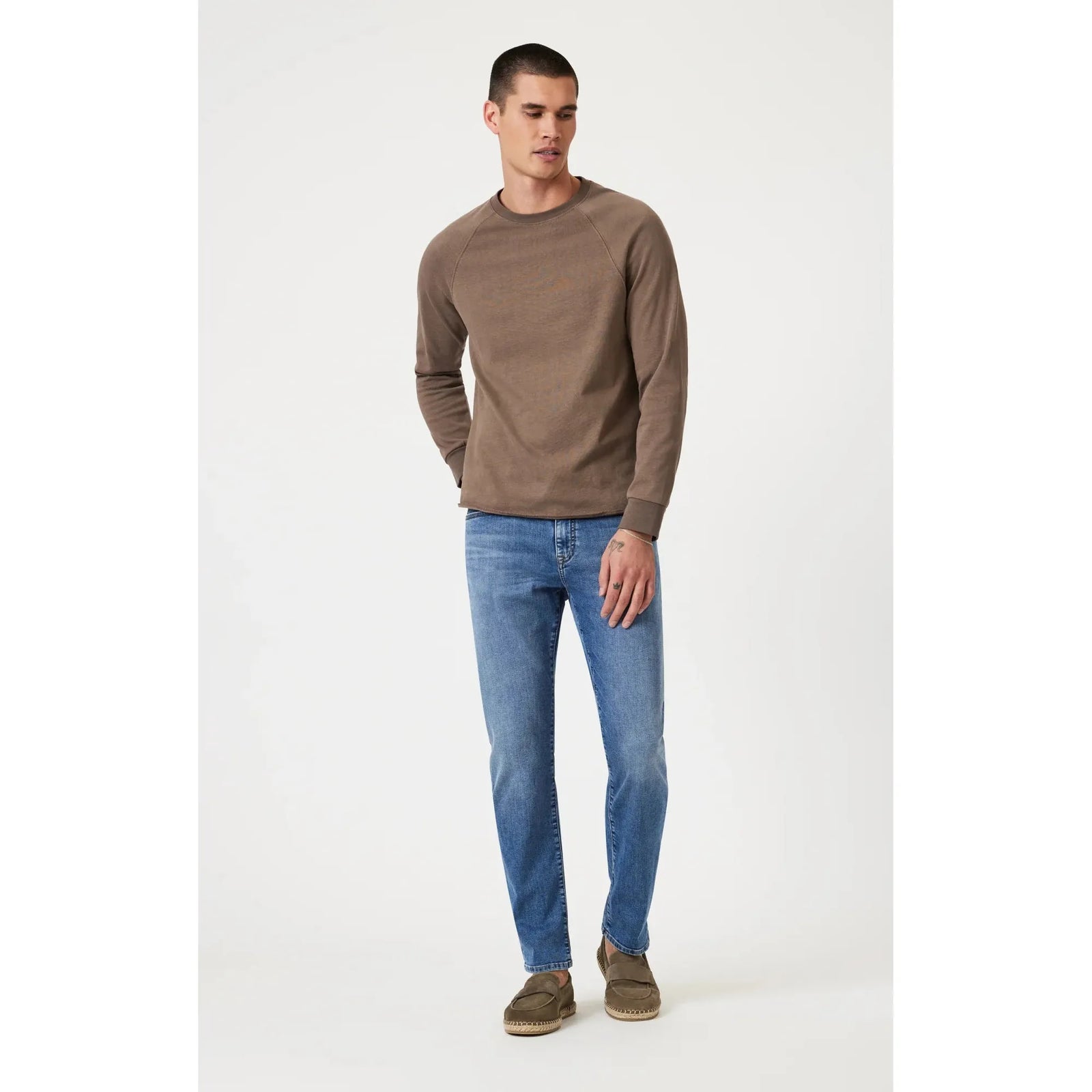 Mavi Long Sleeve Jersey Tshirt in rich light brown, featuring raglan stitching for a vintage-inspired look.