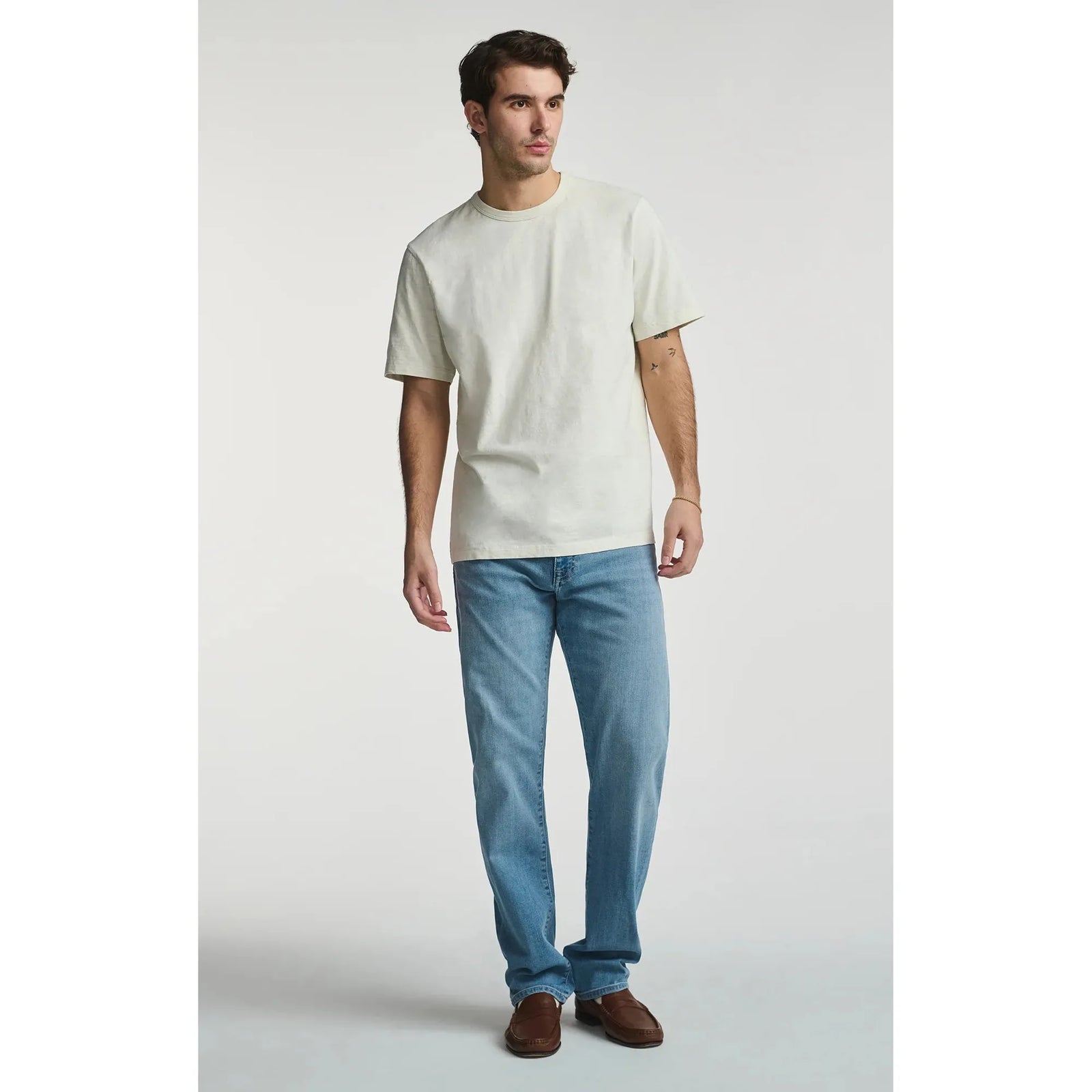 Mavi Slub Short Sleeve T-Shirt in a sophisticated gray-blue wash, perfect for elevating your casual wardrobe.