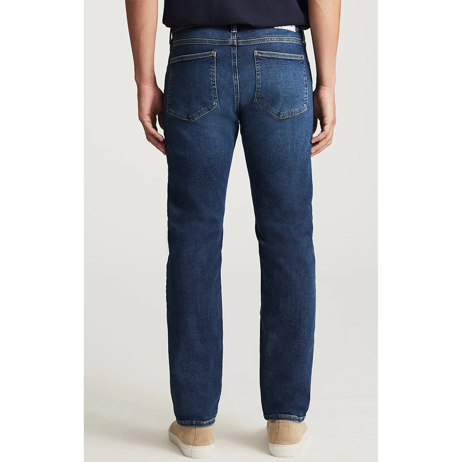 Mavi Zach Deep Brushed Classic Vintage Denim jeans, straight-leg with regular rise, back view showing rear pockets.