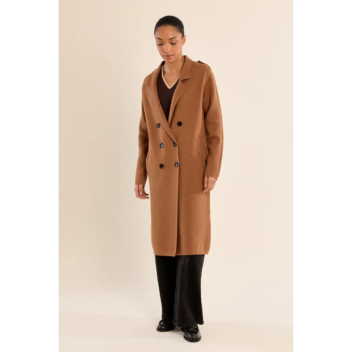 Molly Bracken Long Blazer Knit Coat