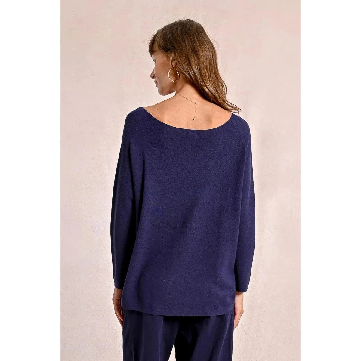 Cozy up in the Molly Bracken Long Sleeve Sweater featuring a wide boat neckline and a comfortable fit for cooler days.