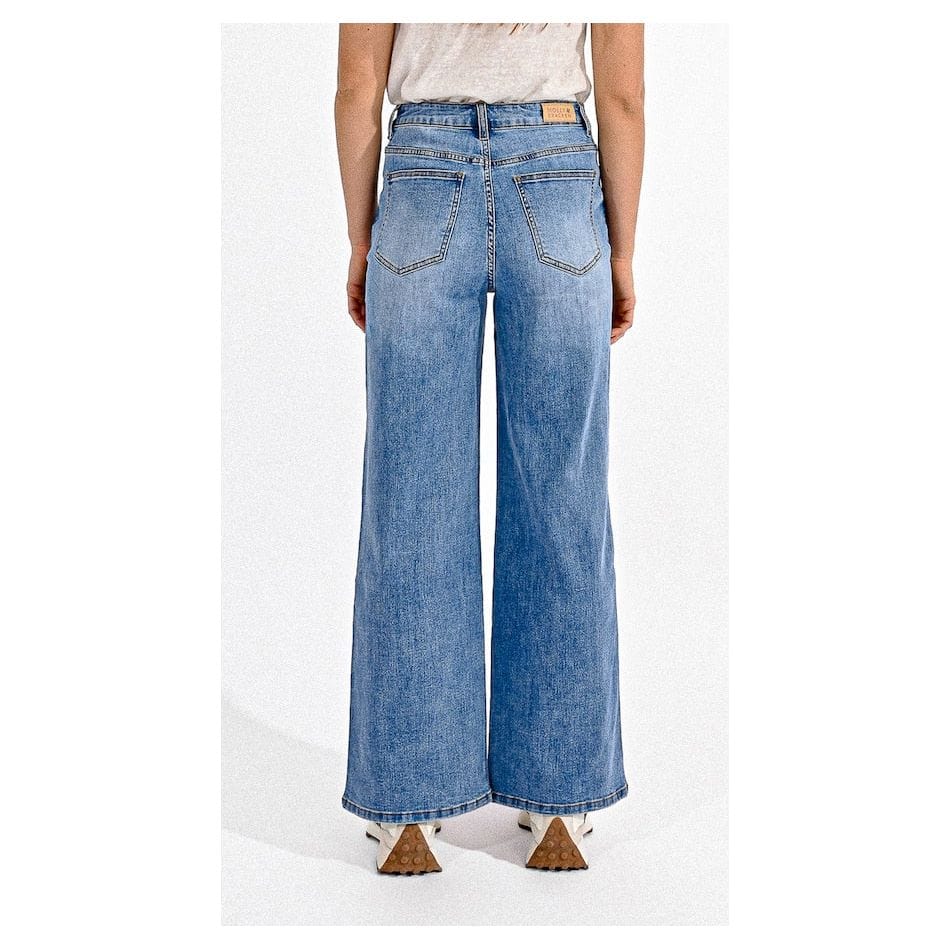 Molly Bracken Molly Bracken Jamie Wide Leg Denim Blue Pant