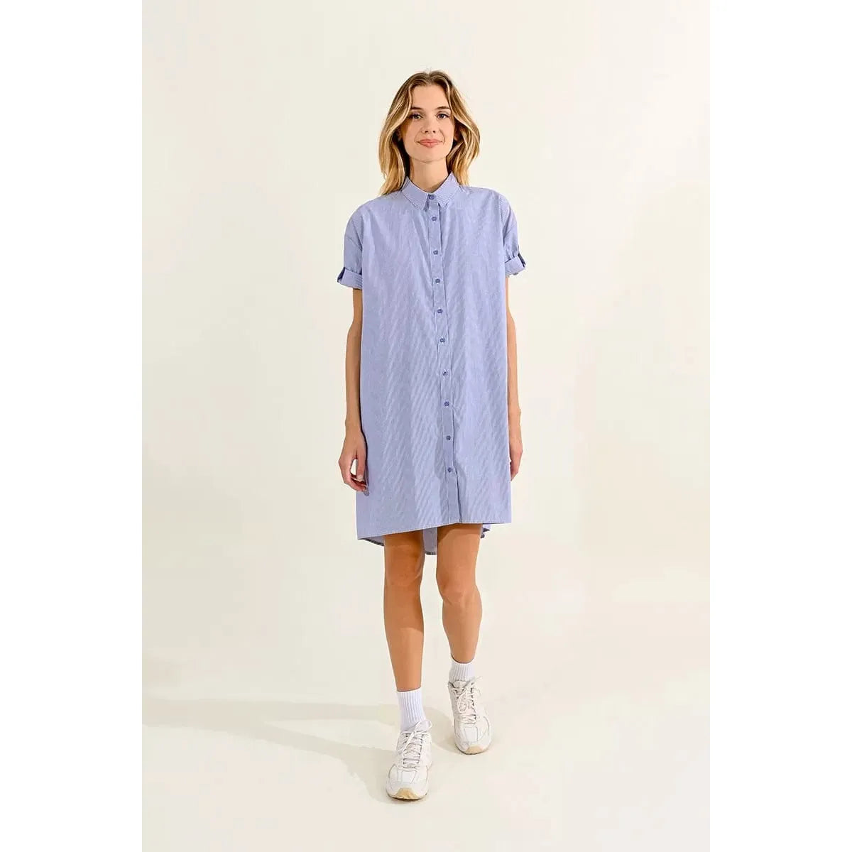 Molly Bracken Navy / XS Molly Bracken Shirt Pinstriped Dress