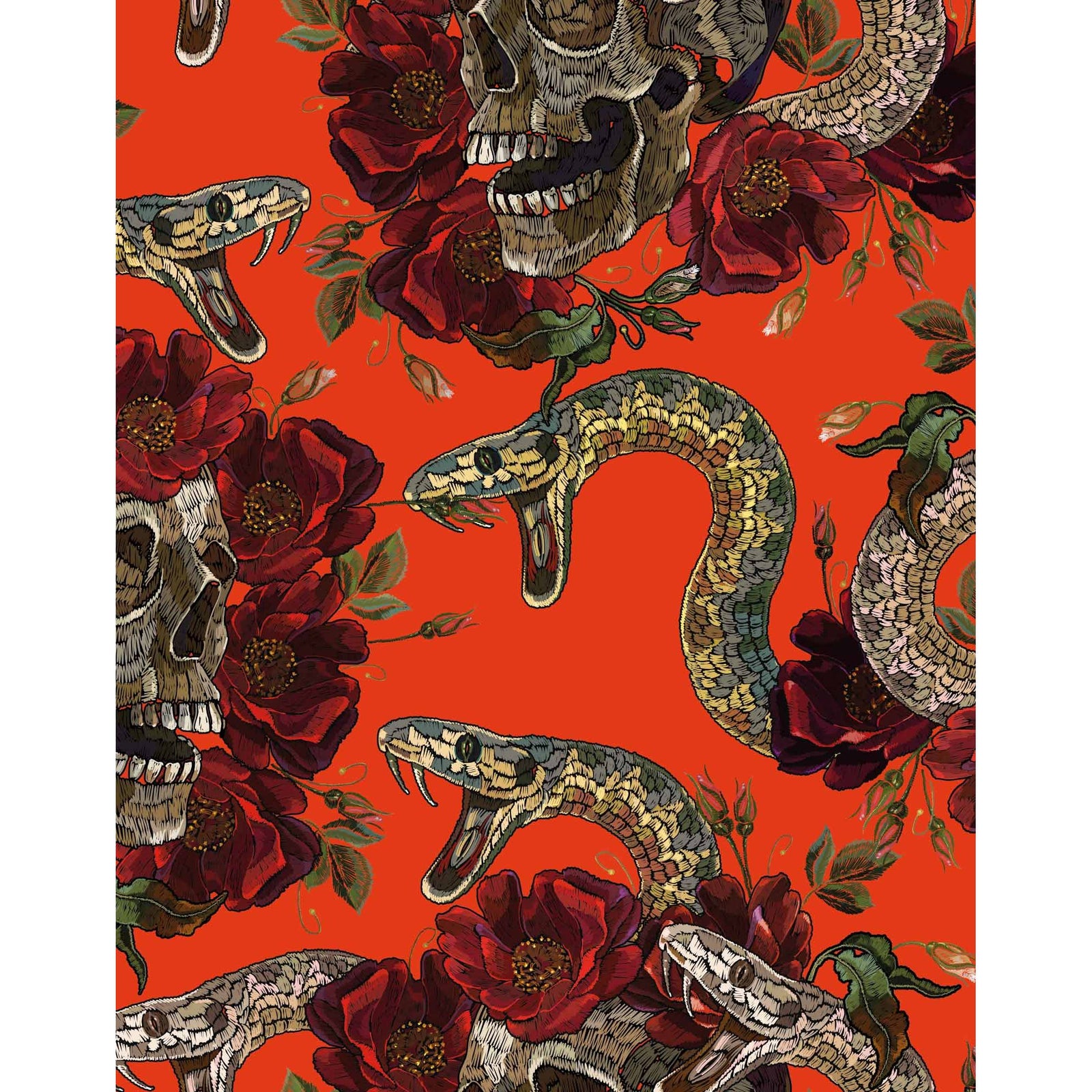 Colorful design featuring skulls and snakes on the Pullin Fashion 2 Snaky Brief, offering comfort and style.