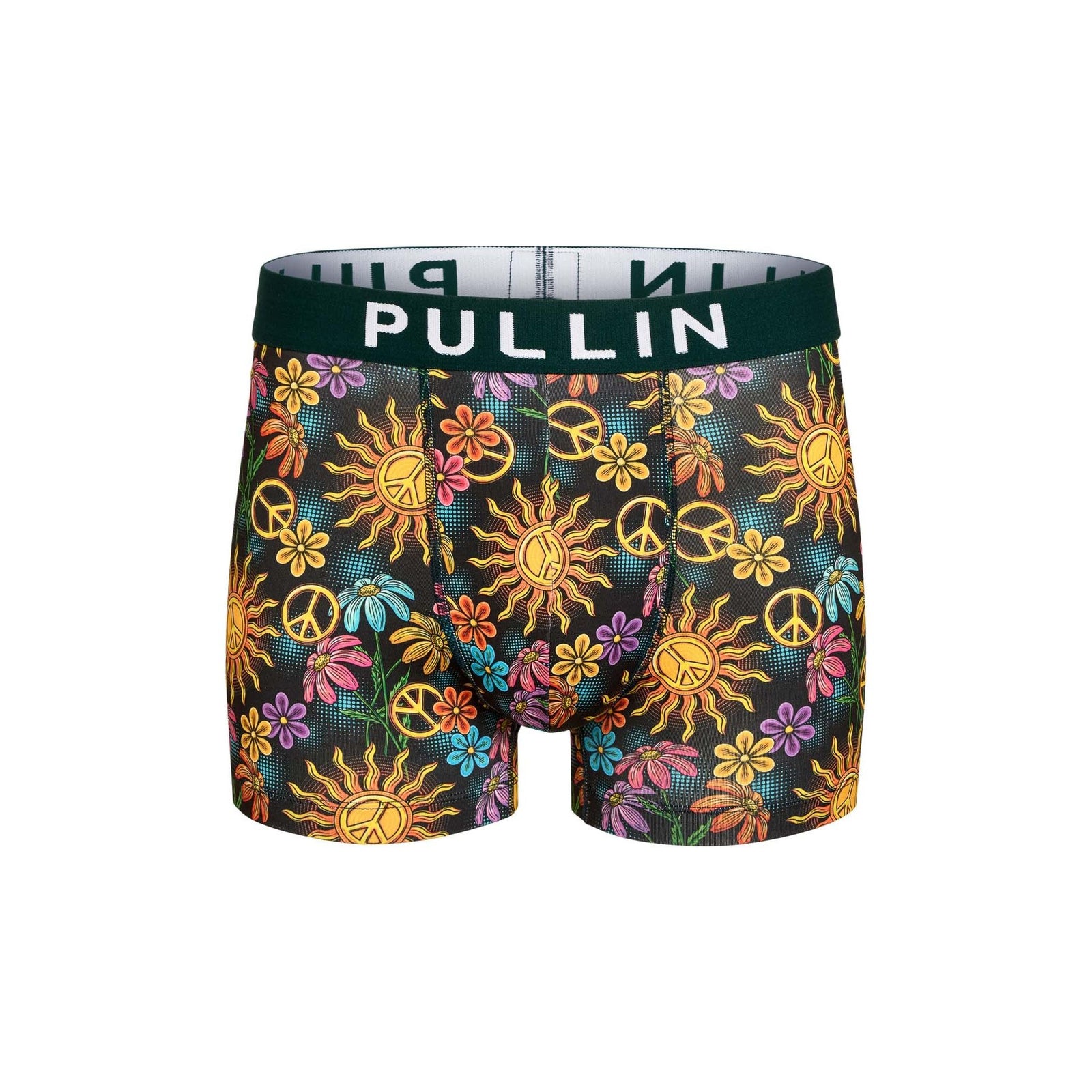 Pullin Master Sunor Boxer Brief features a vibrant print, crafted for comfort with LYCRA® elastane and flatlock seams.