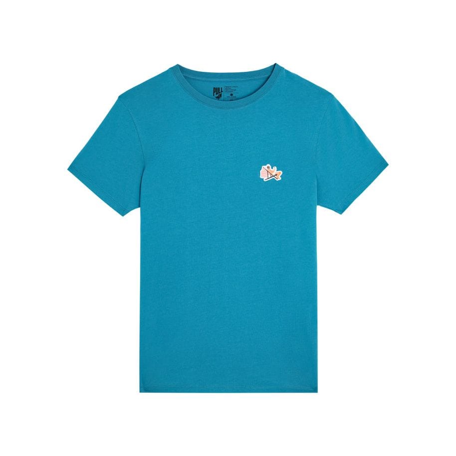 Pullin PatchApero Tee in blue, featuring a stylish patch, short sleeves, and a comfortable crew neck. Perfect fit!