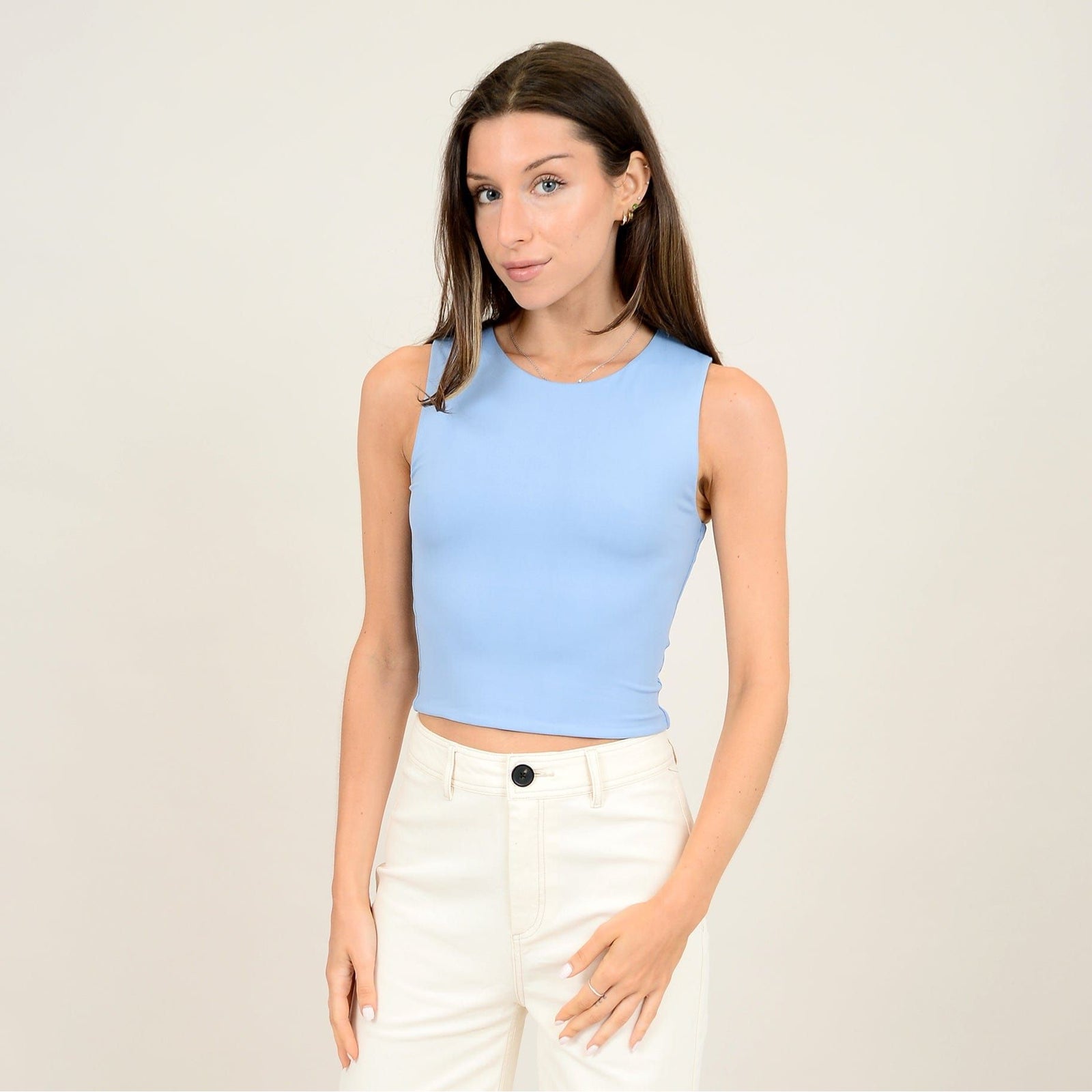 RD Blue Shadow / XS Second Skin Roxanna Crew Neck Tank Top