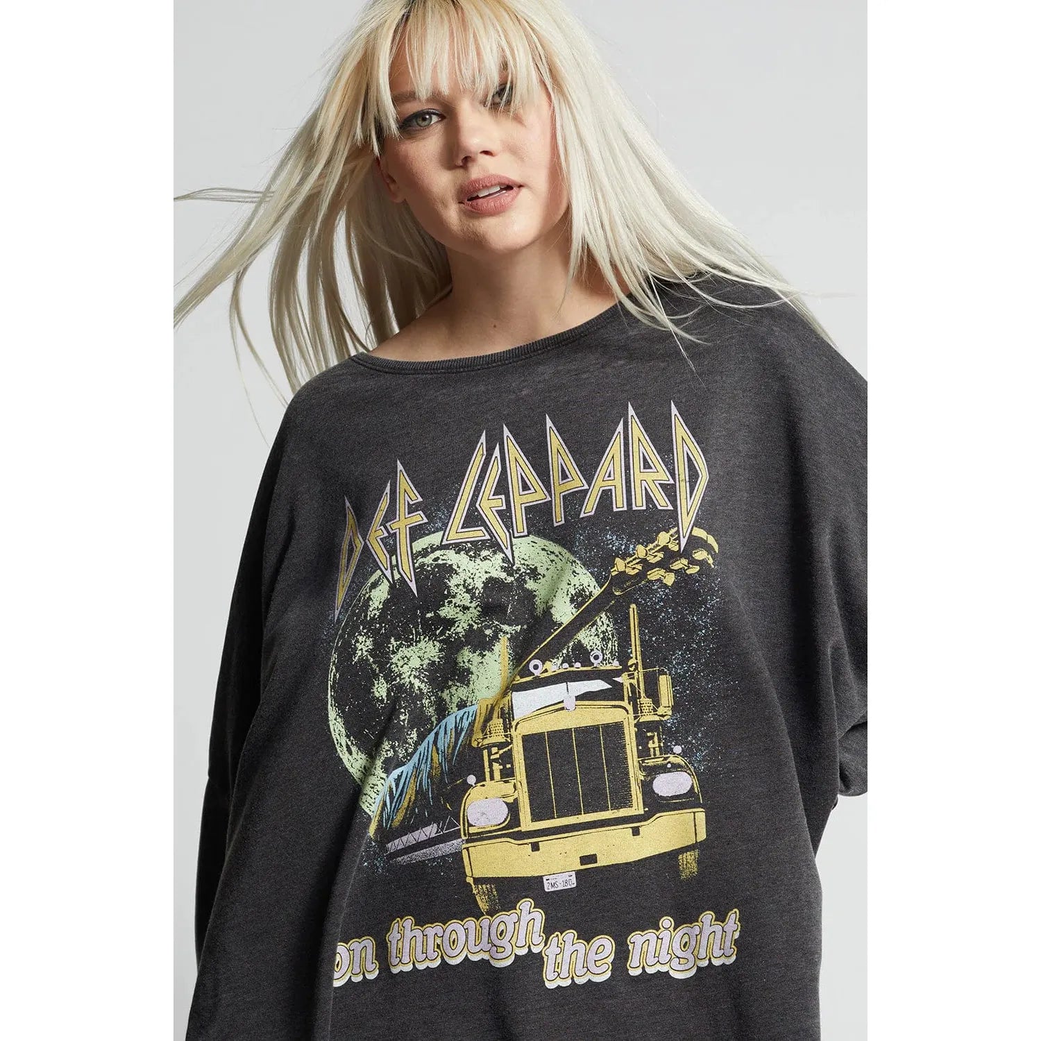 Recycled Karma Black / OS Def Leppard Through the Night Sweatshirt