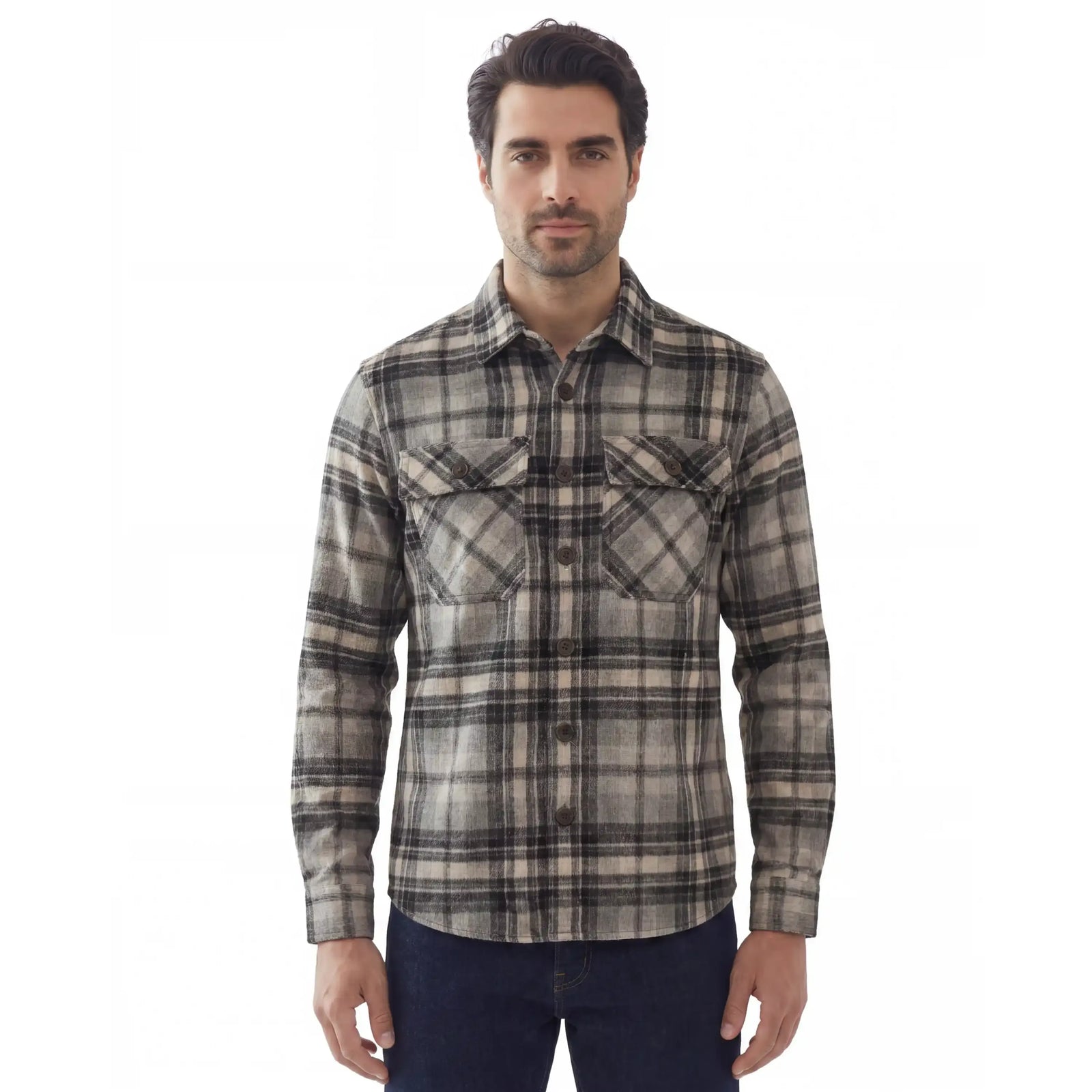 Report Collection Brushed Flannel Overshirt