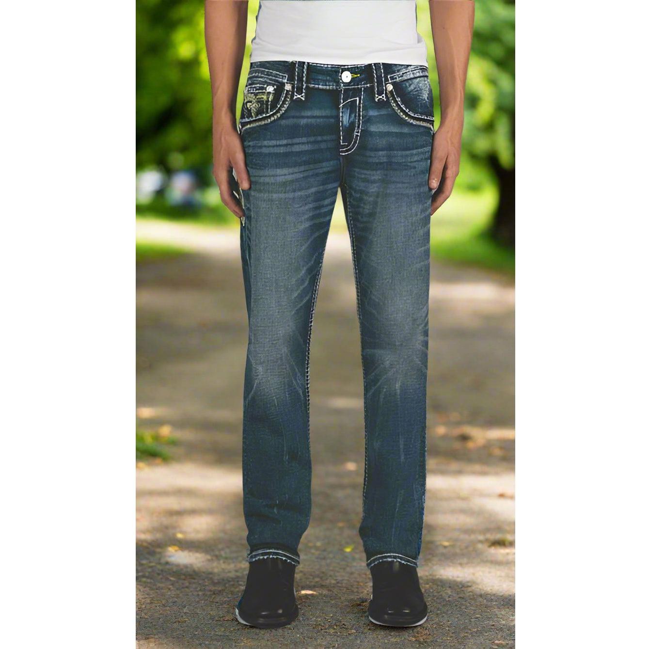 Rock Revival Donn J204 Straight Denim offers premium stretch for comfort and style, perfect for any wardrobe.