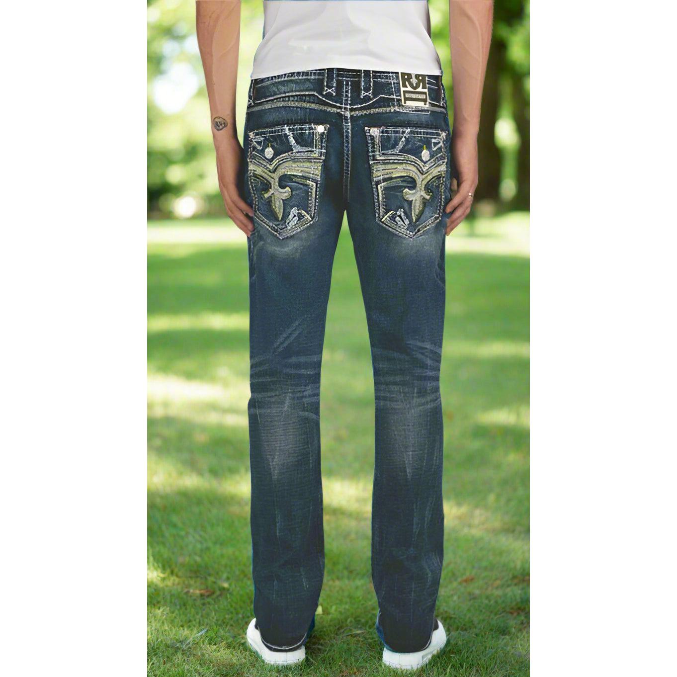 Discover Rock Revival Donn J204 Straight Denim, featuring premium stretch for comfort and stylish needlework detail.