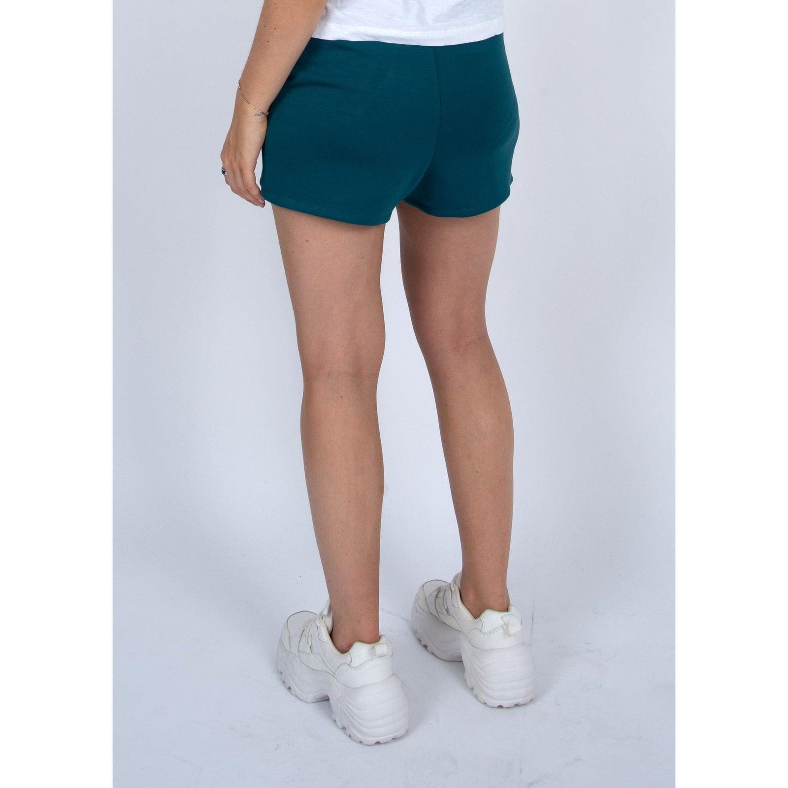 Stylish Scuba Starry Soft Knit Skort in trekking green, perfect for summer outings and lounging comfortably.