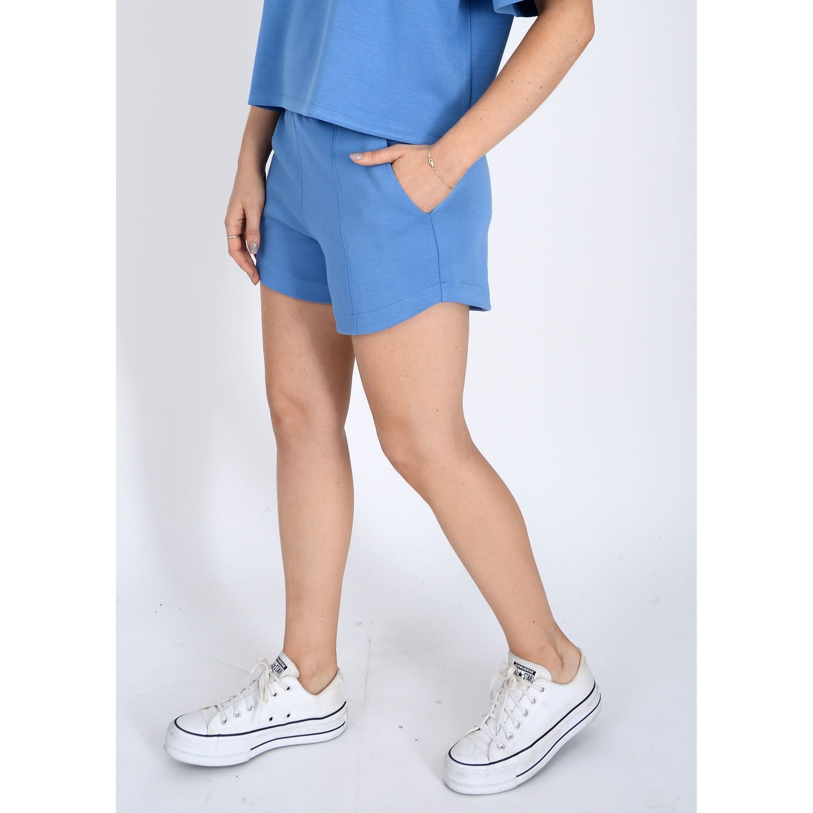 Stay cool and comfortable in the Scuba Sullie Soft Knit Shorts, perfect for sunny days and casual outings.