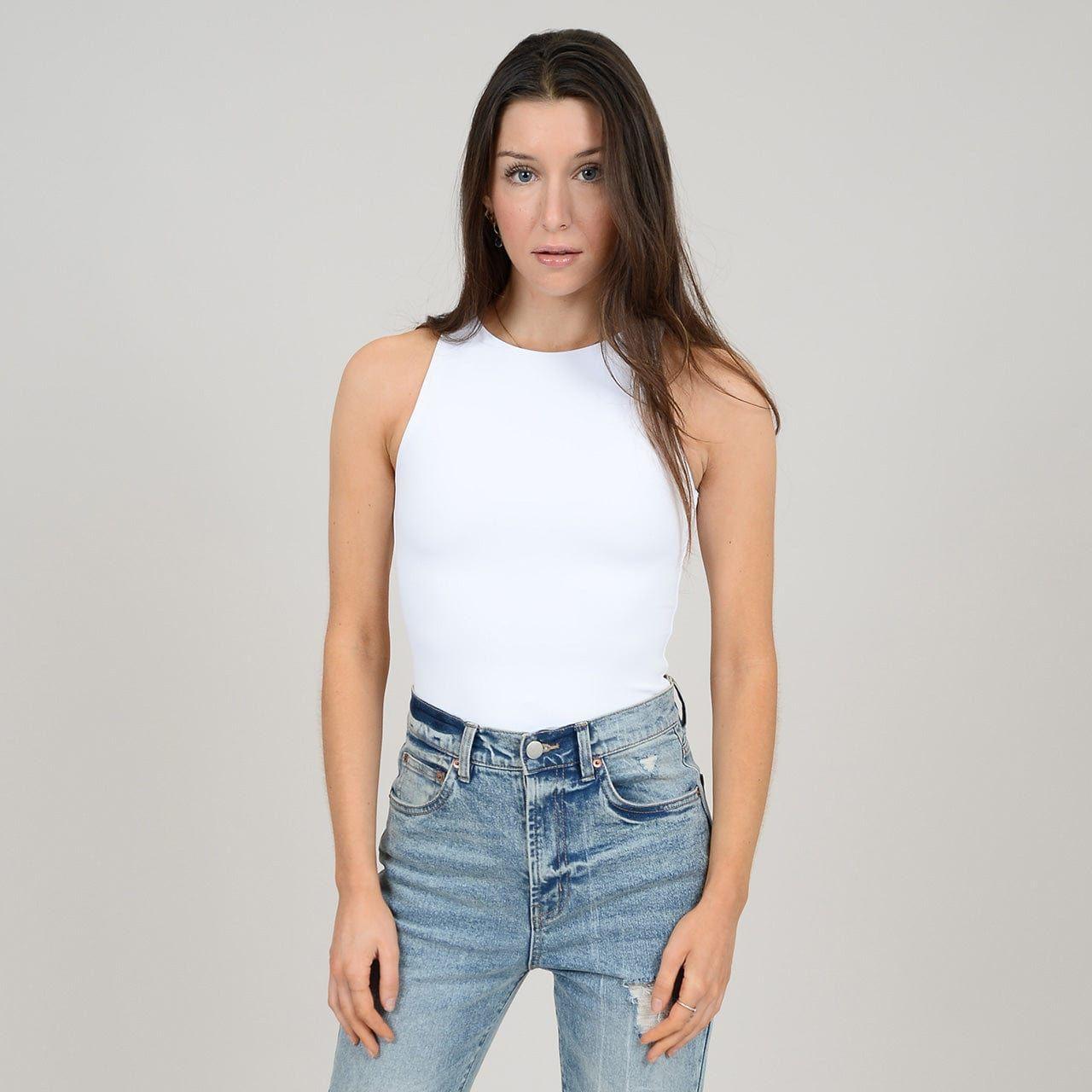 RD White / XS Second Skin Roxanna Crewneck Body Suit